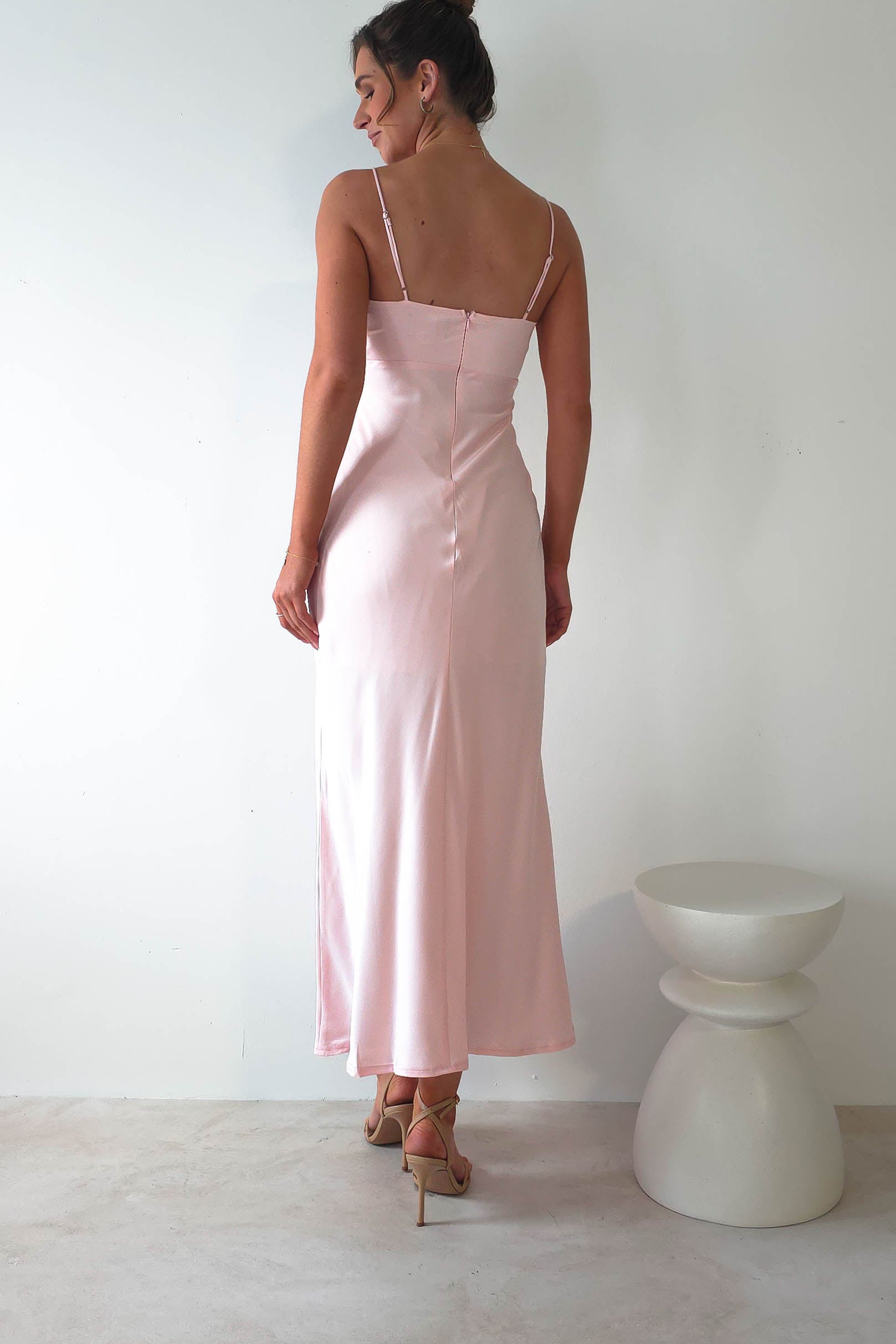 Lottie Soft Satin Slip Maxi Dress | Rose Pink - Oh Hello Clothing