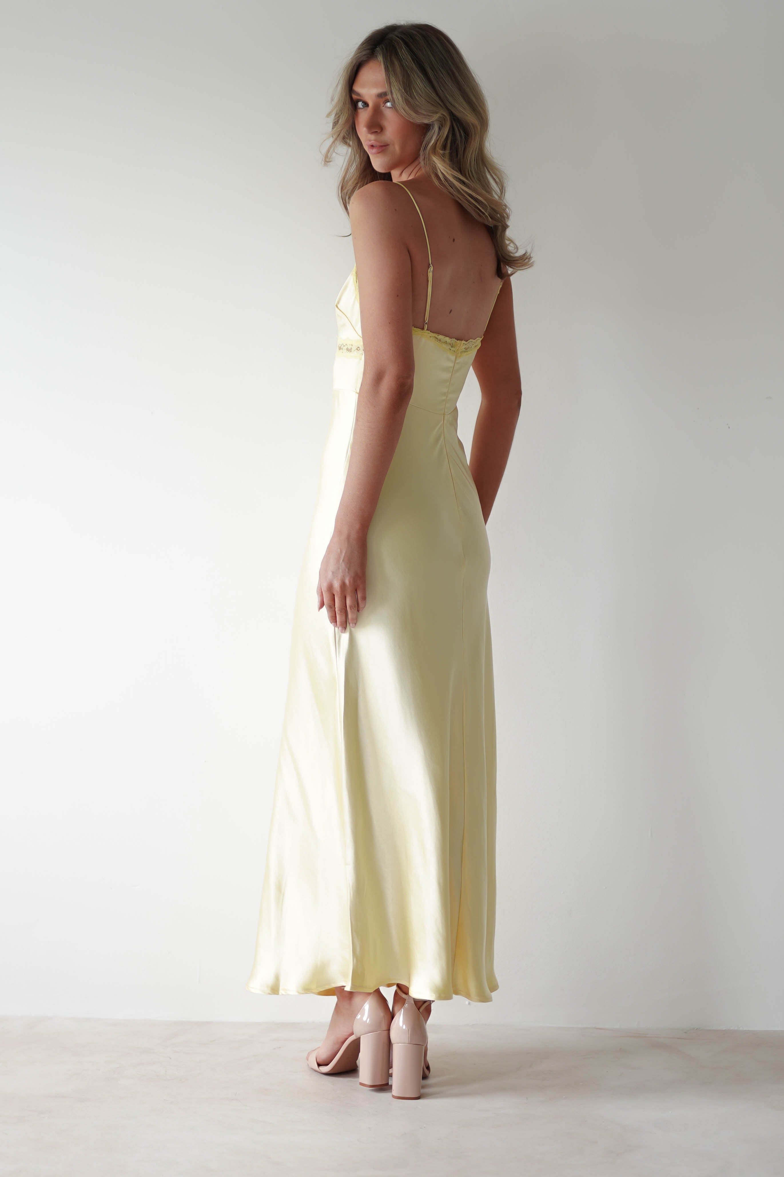 Sophia Soft Lace Maxi Dress | Yellow - Oh Hello Clothing