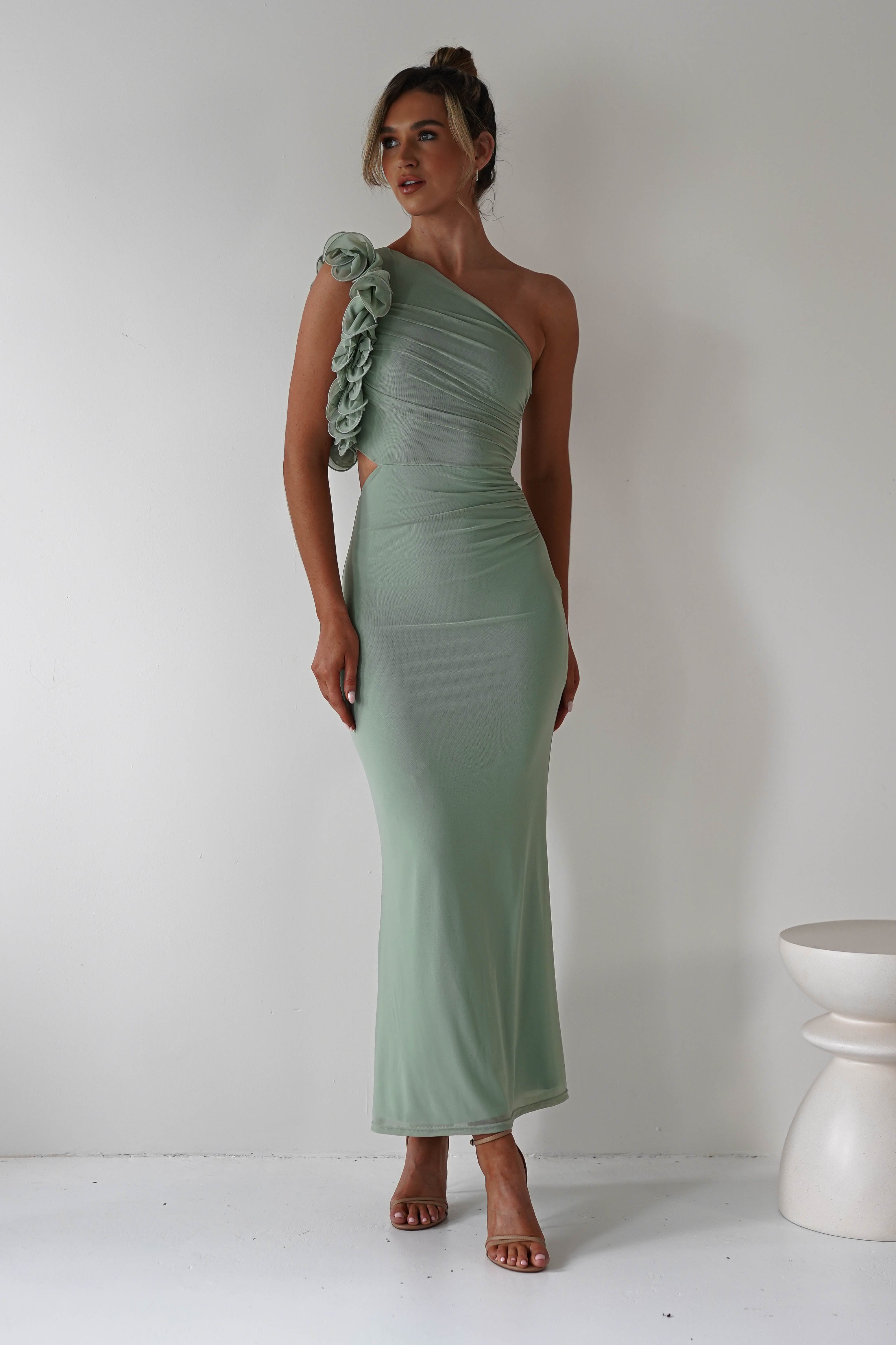 Sydney Bodycon Maxi Dress | Sage | Oh Hello Clothing | XS (6)