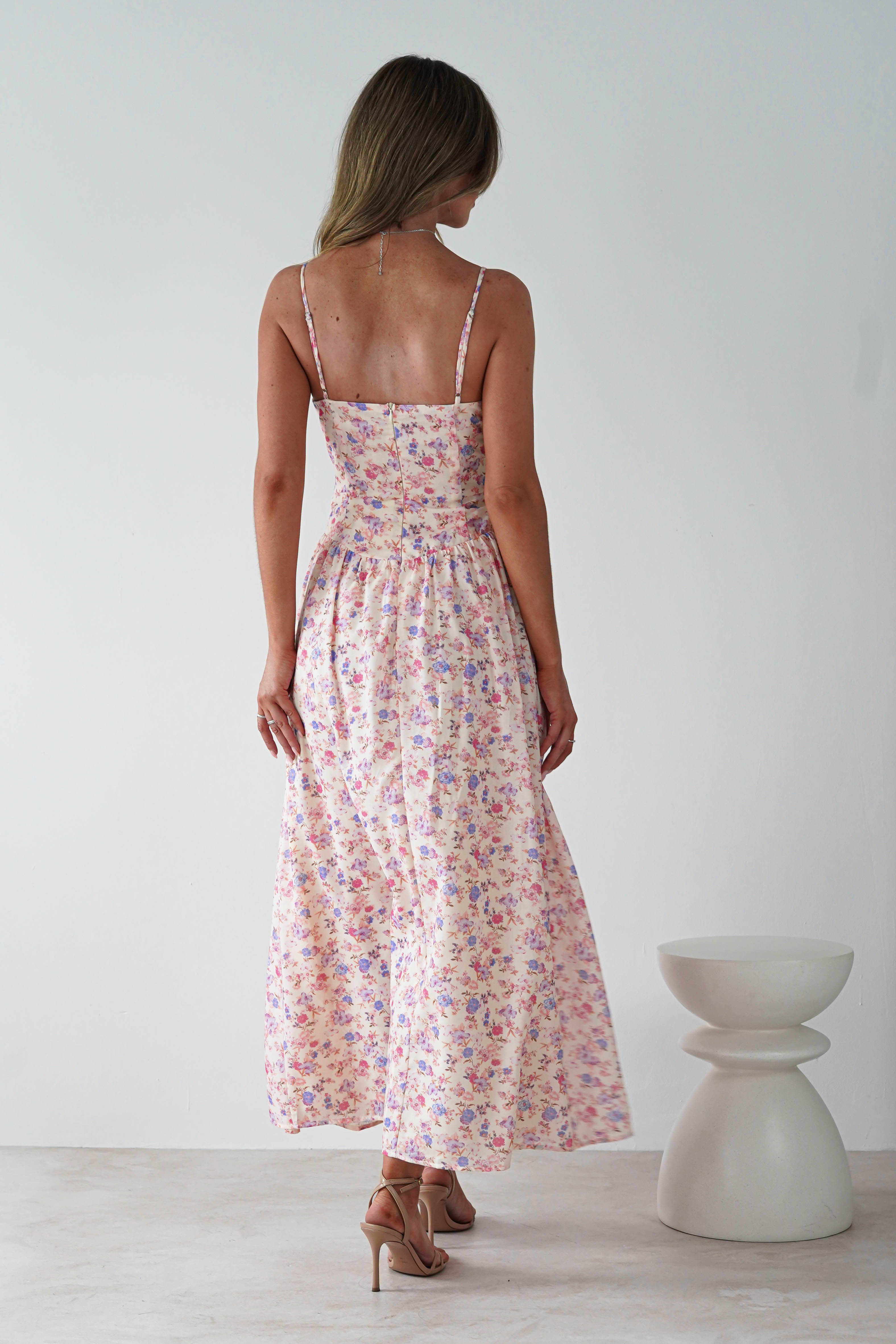 Elodie Floral Print Maxi Dress | Cream | Oh Hello Clothing | XS (6)