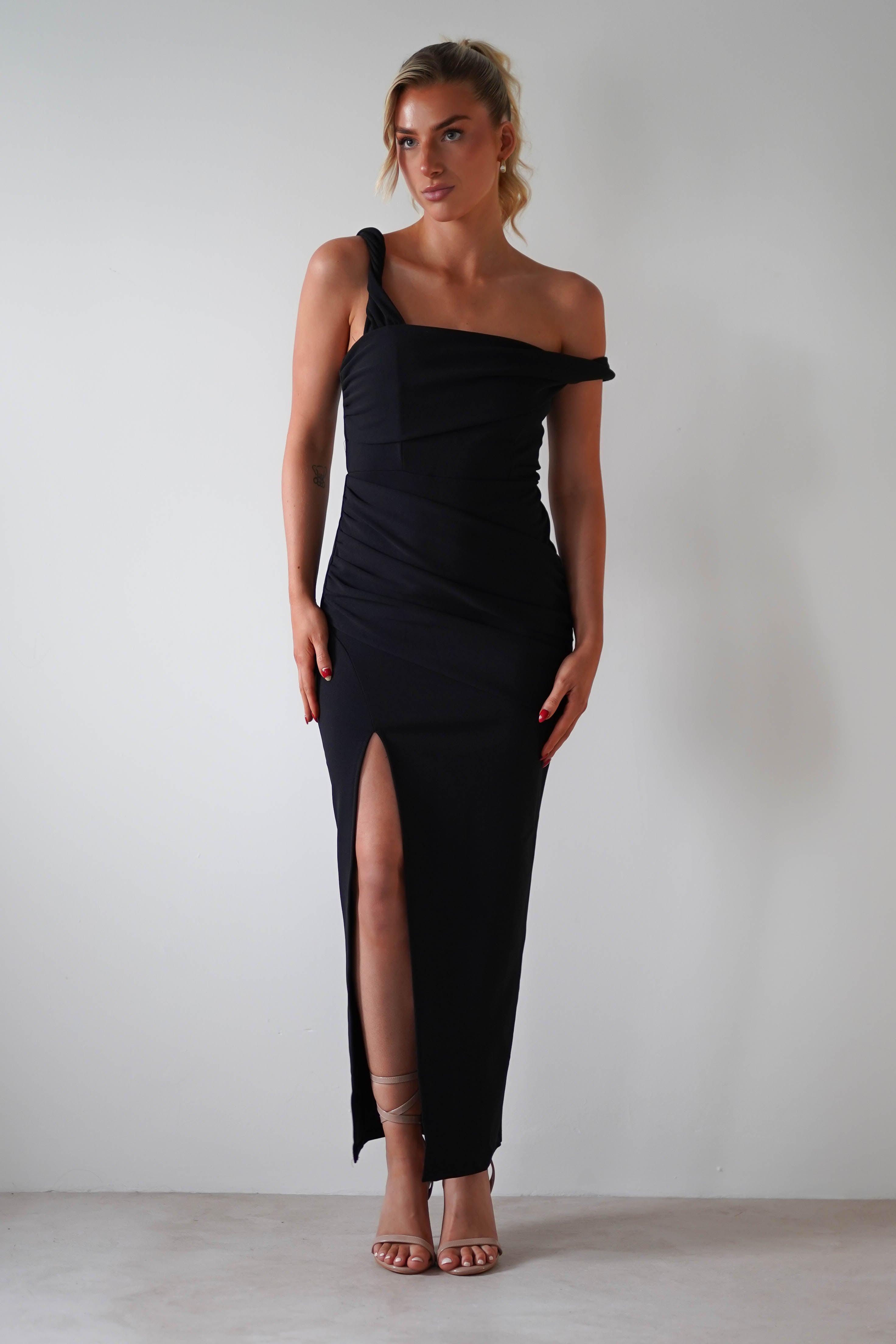 Eloise Bodycon Midaxi Dress | Black | Oh Hello Clothing | XS (6)