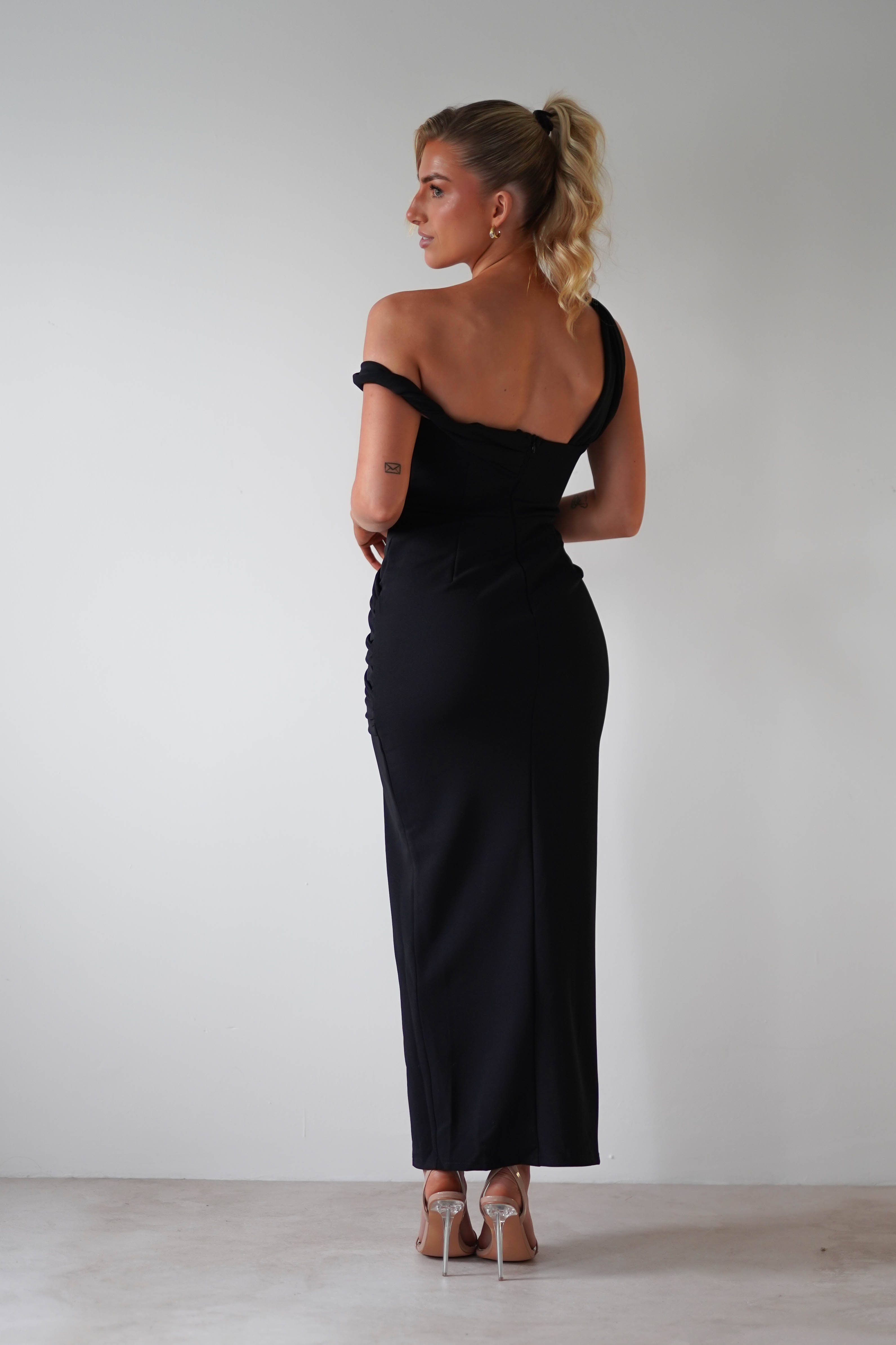 Eloise Bodycon Midaxi Dress | Black | Oh Hello Clothing | XS (6)