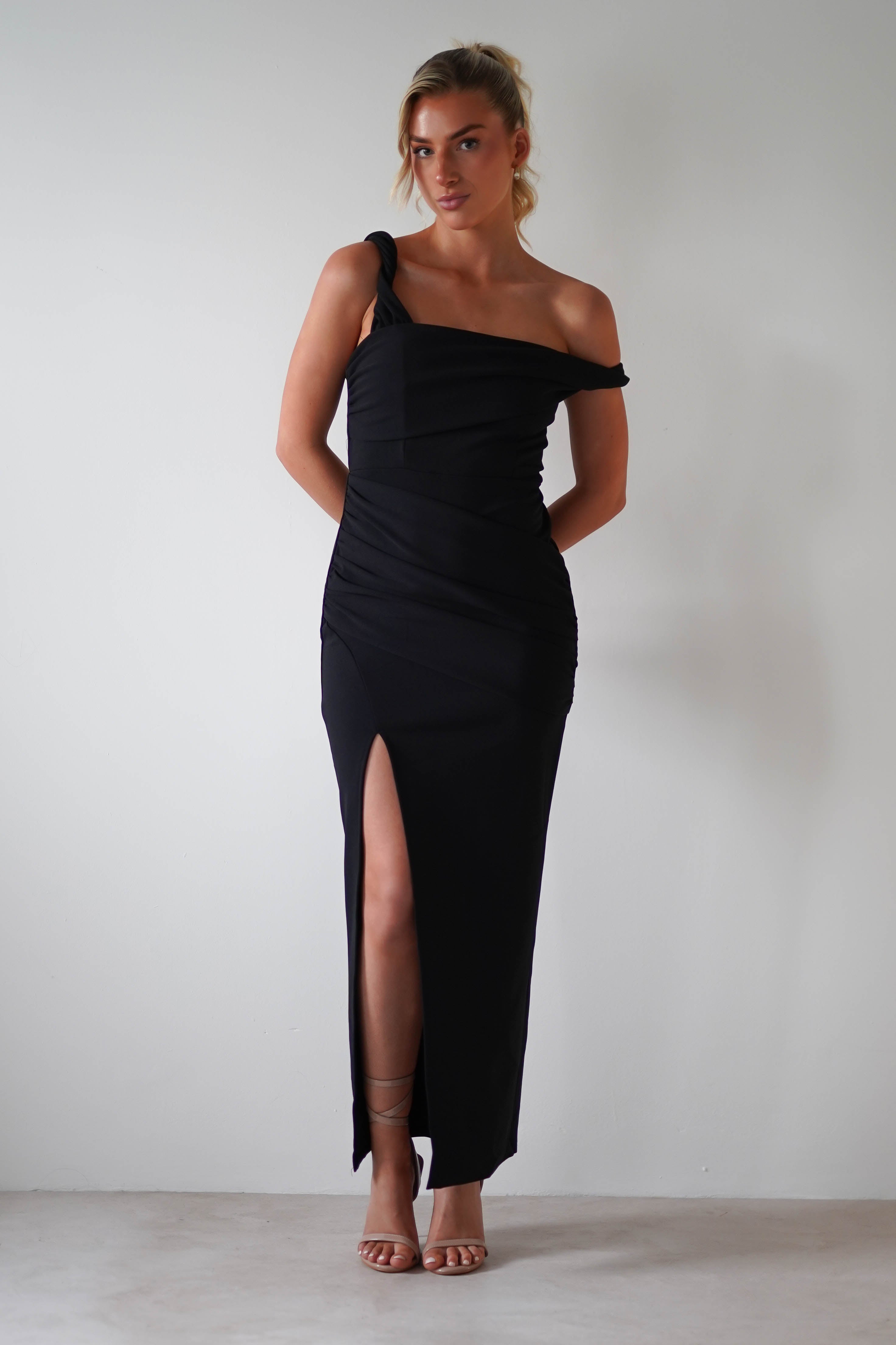 Eloise Bodycon Midaxi Dress | Black | Oh Hello Clothing | XS (6)