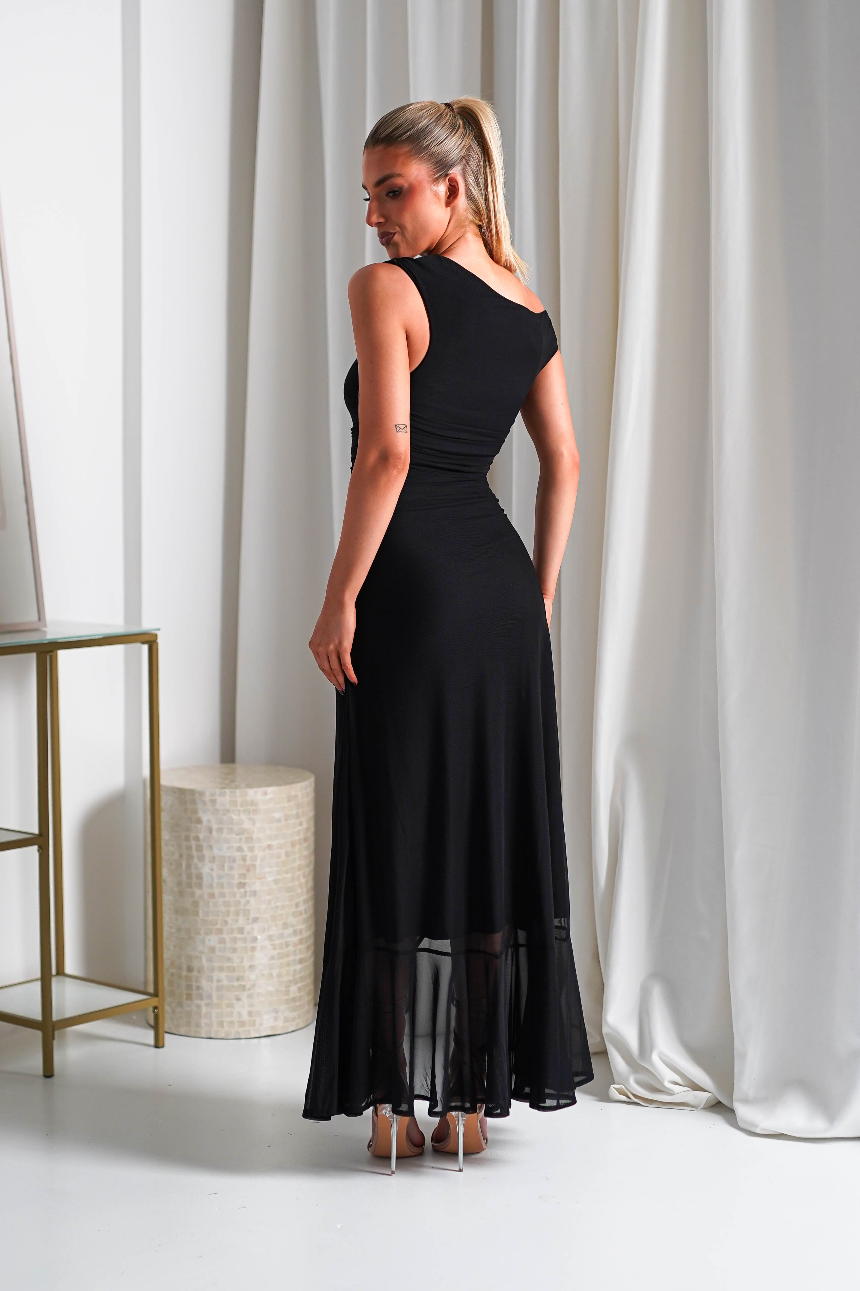 Cellinna Mesh Maxi Dress | Black | Oh Hello Clothing | XS (6)