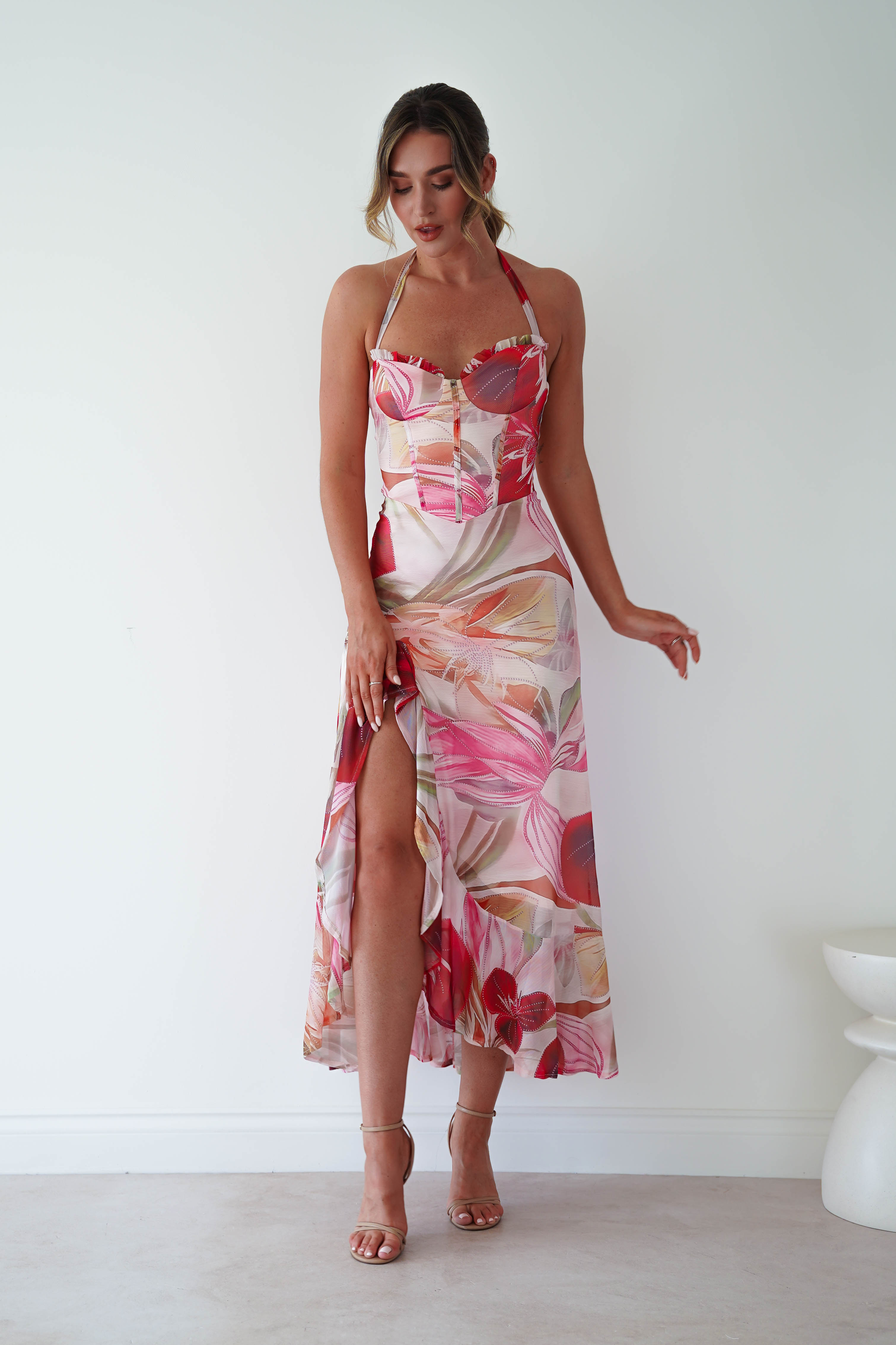 Oh Hello Clothing Women > Clothing > Dresses 1 *DONE- 64586D14 - RED FLORAL MESH - KAARLO