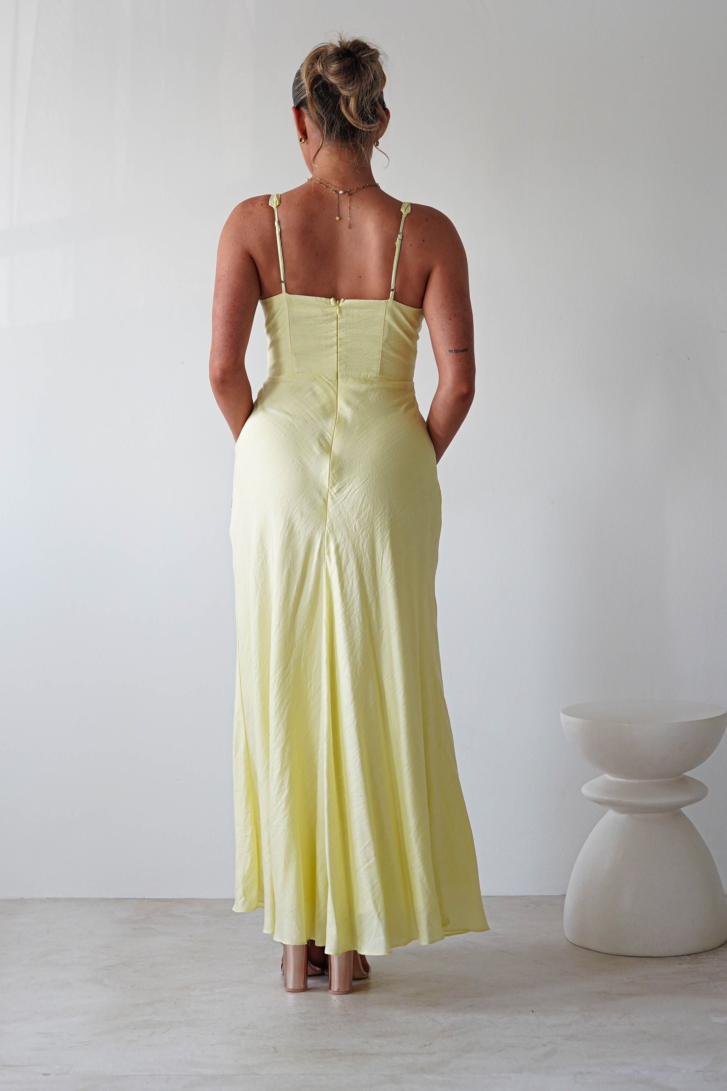 Hailey Cotton Floral Detail Maxi | Yellow | Oh Hello Clothing | XS (6)