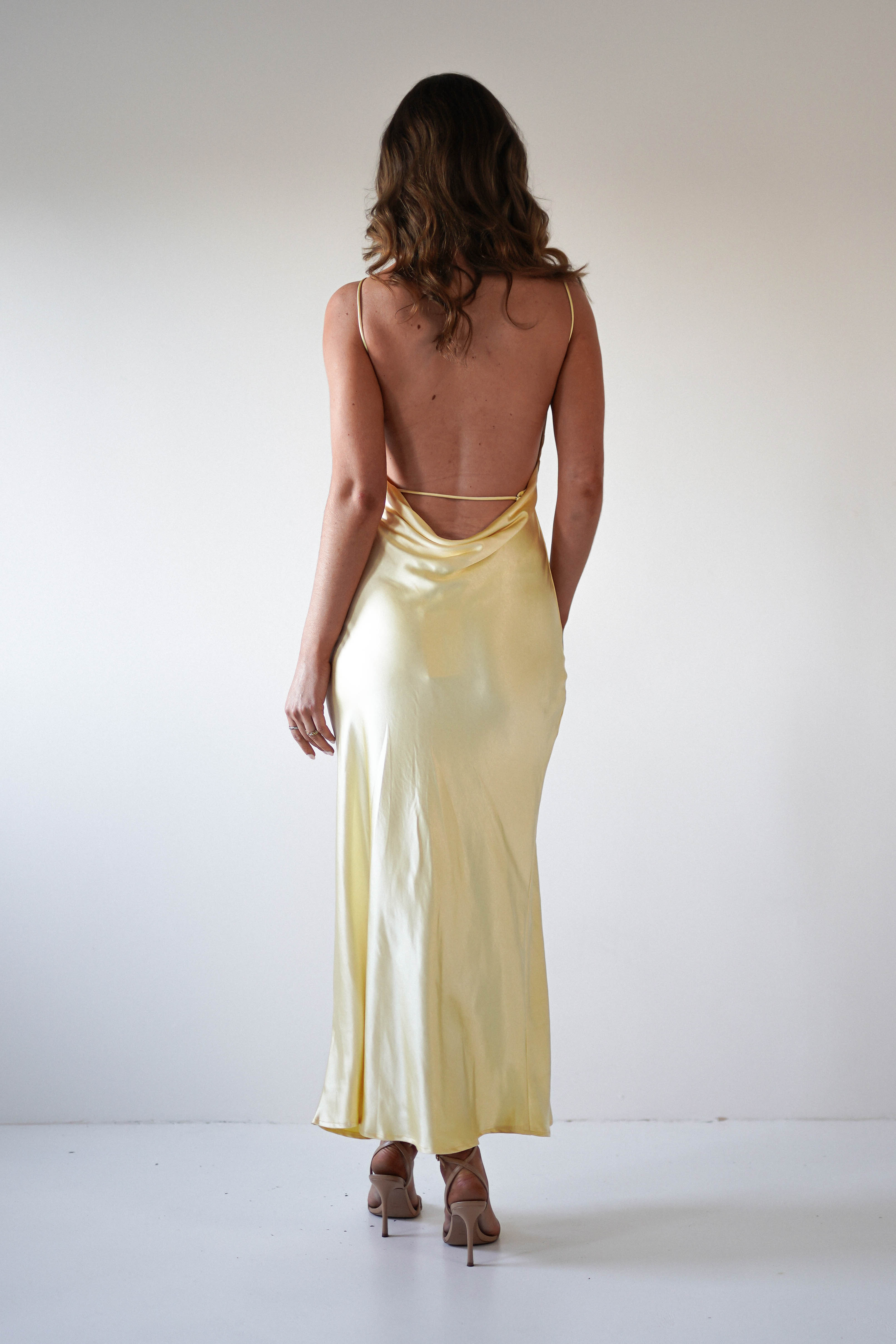 Bayleigh Soft Satin Maxi Dress | Yellow - Oh Hello Clothing