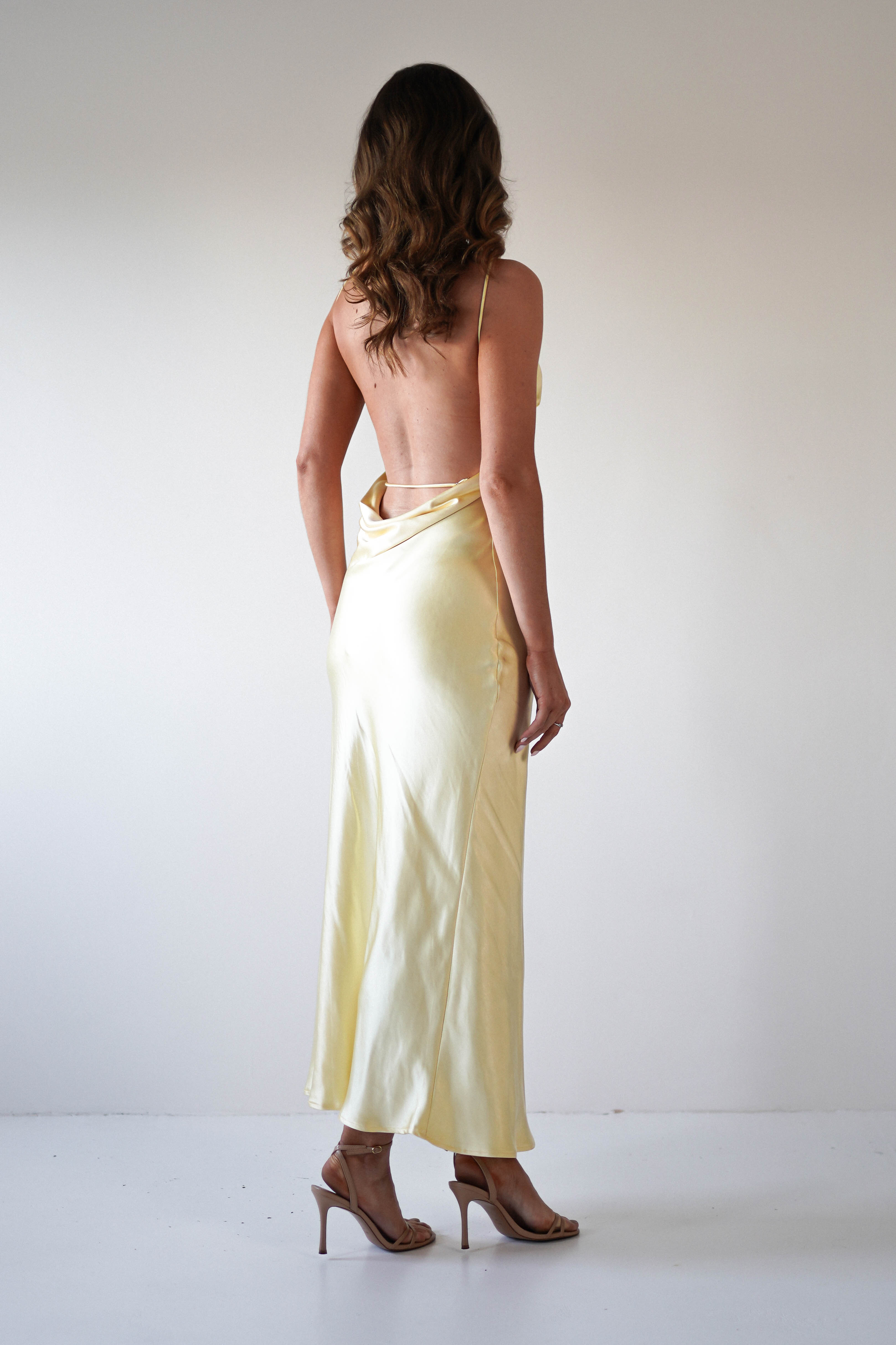 Bayleigh Soft Satin Maxi Dress | Yellow - Oh Hello Clothing
