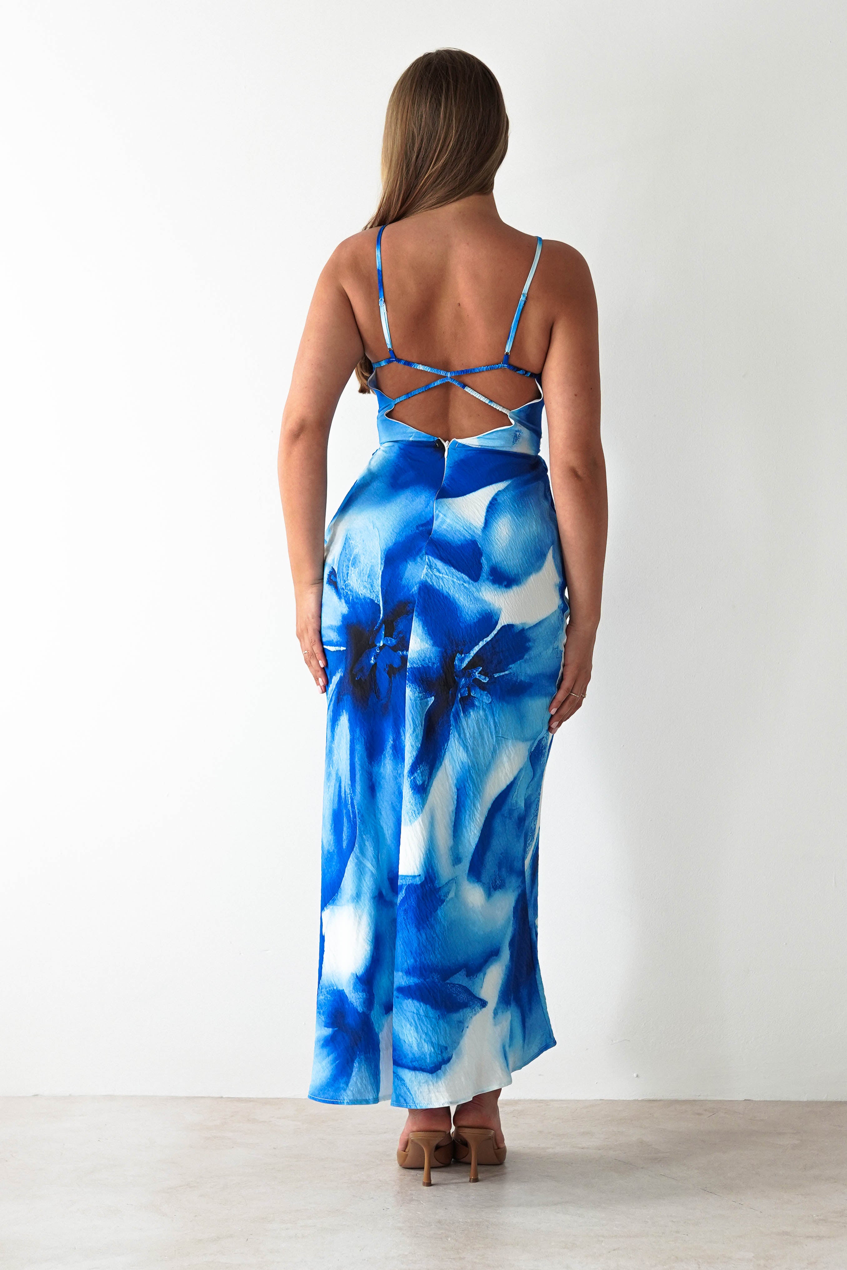 Ellarose Square Neck Maxi Dress | Blue Print | Oh Hello Clothing | XS (6)