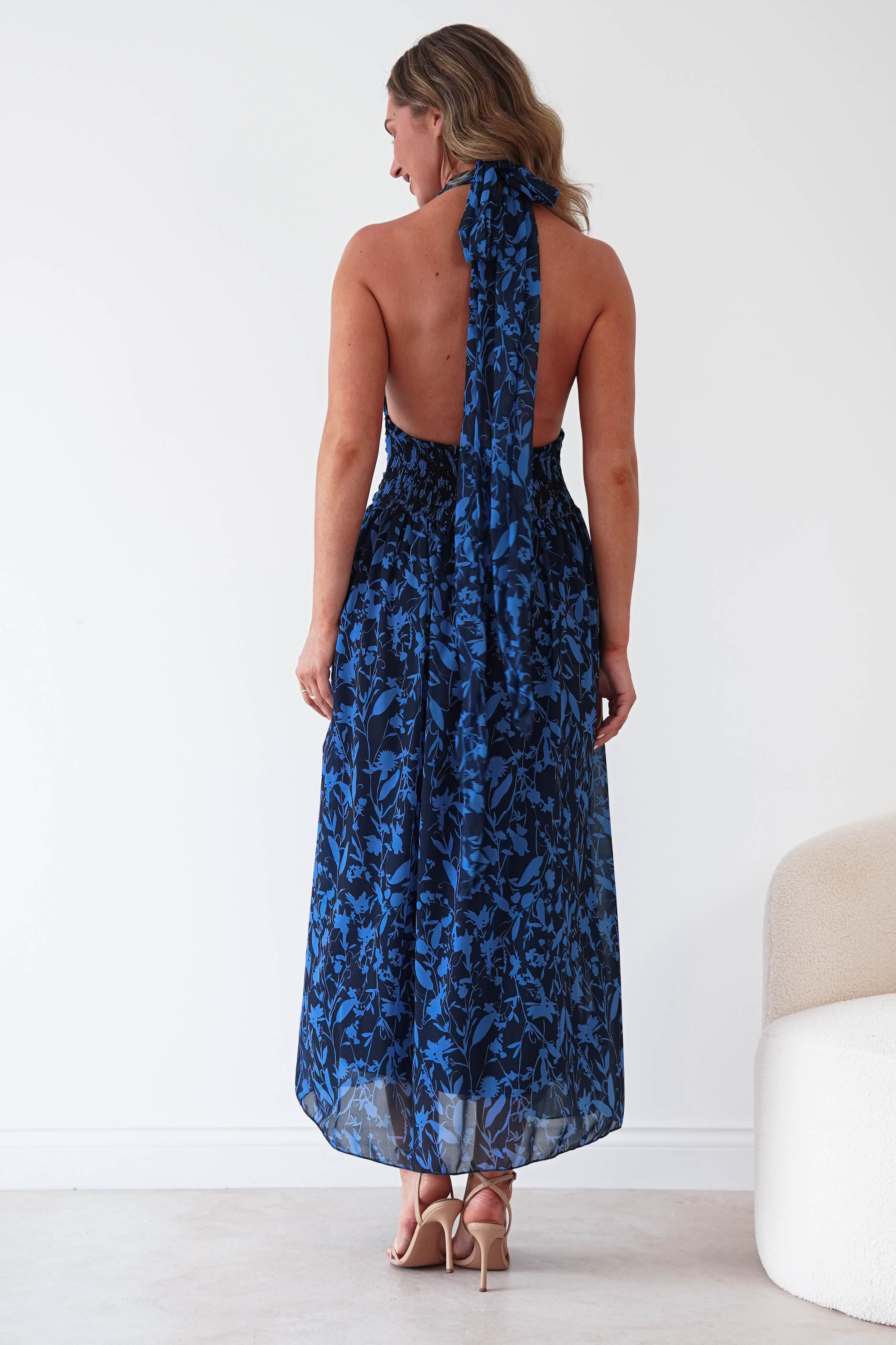 Oh Hello Clothing Women > Clothing > Dresses 1*DONE-ALBARAN- ALL ONE SIZE-Navy halter neck dress
