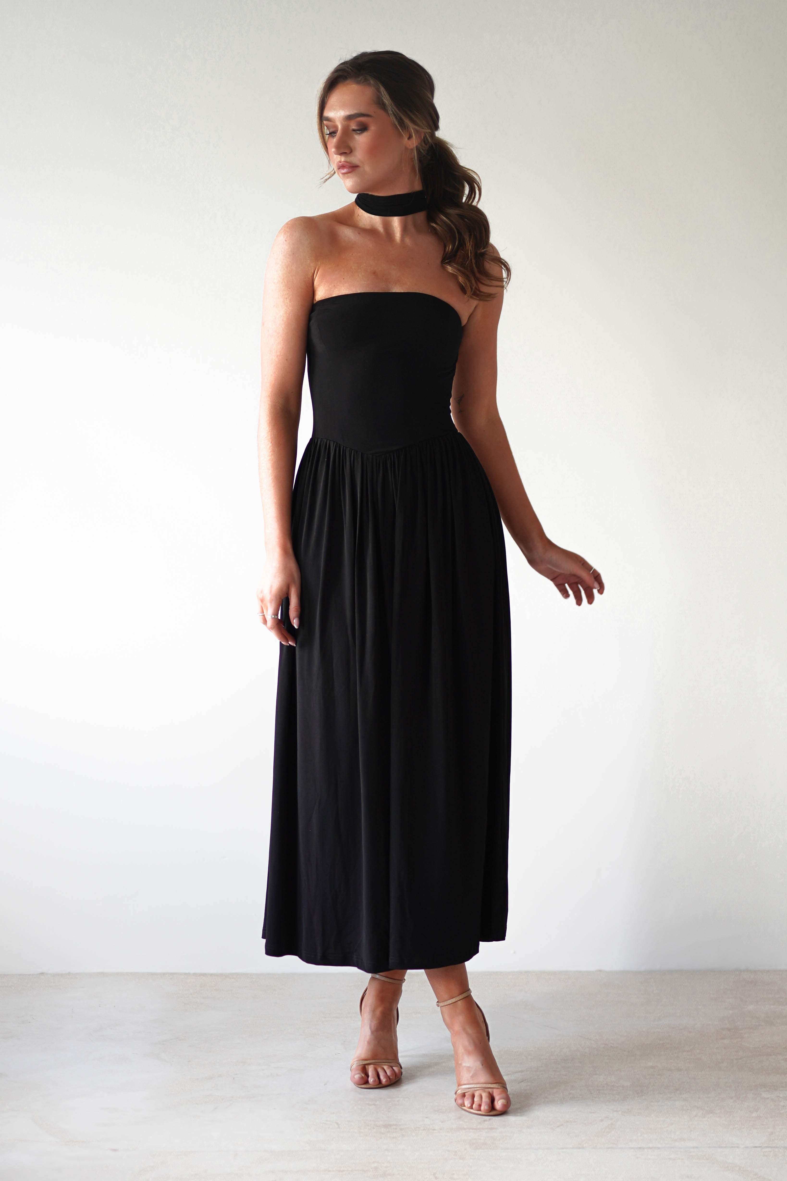 Portugal Midaxi Dress | Black | Oh Hello Clothing | XS (6)