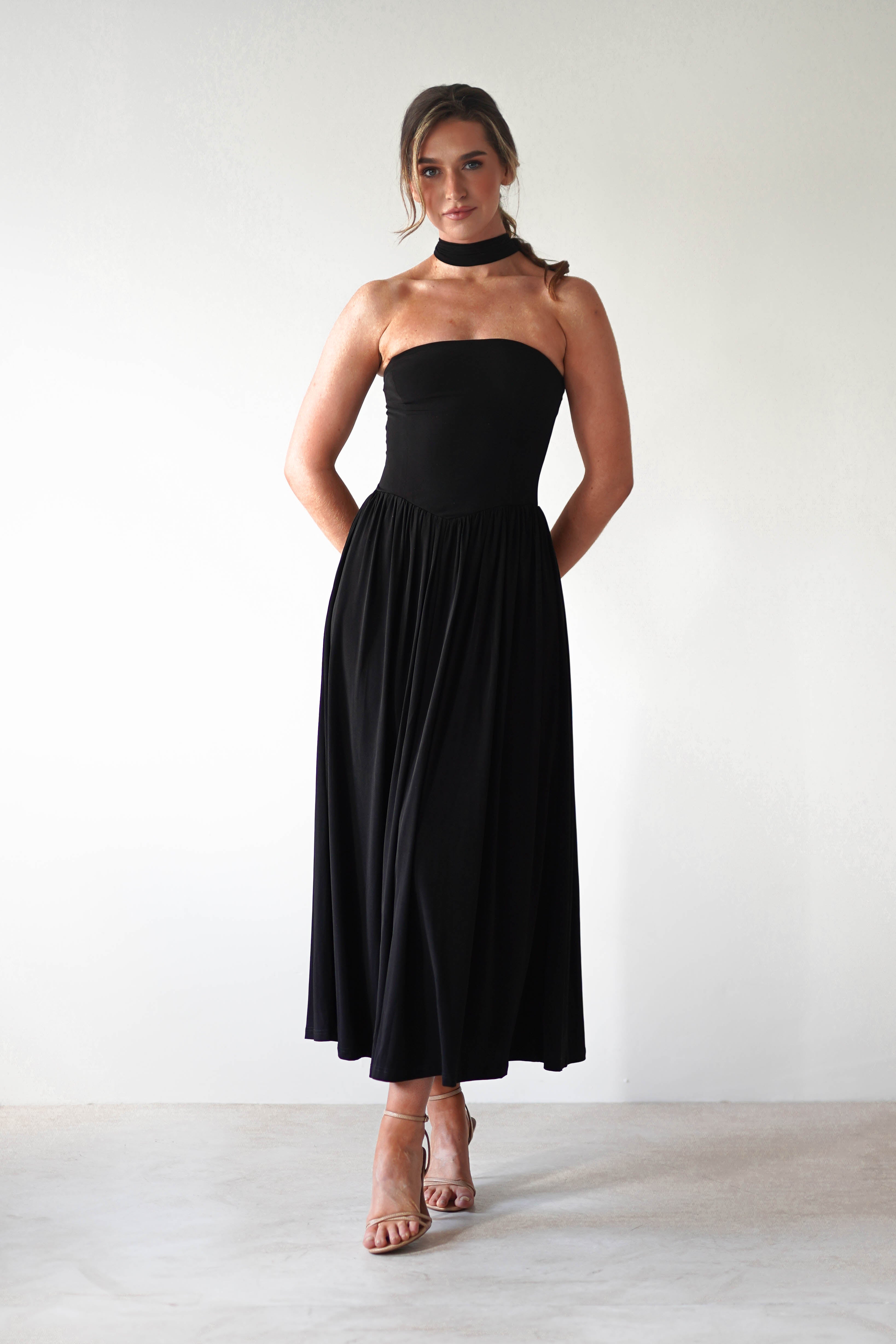 Portugal Midaxi Dress | Black | Oh Hello Clothing | XS (6)