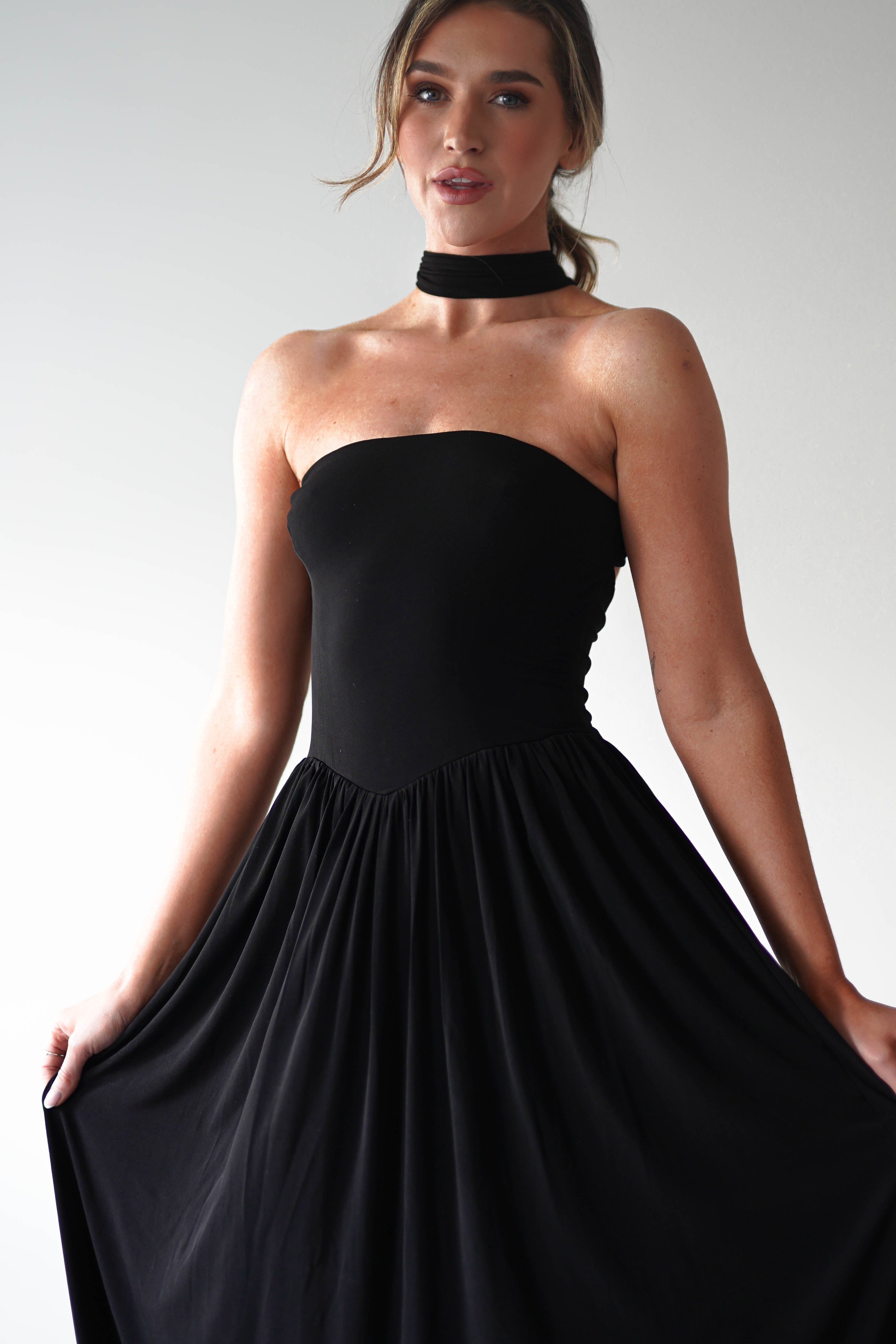 Portugal Midaxi Dress | Black | Oh Hello Clothing | XS (6)