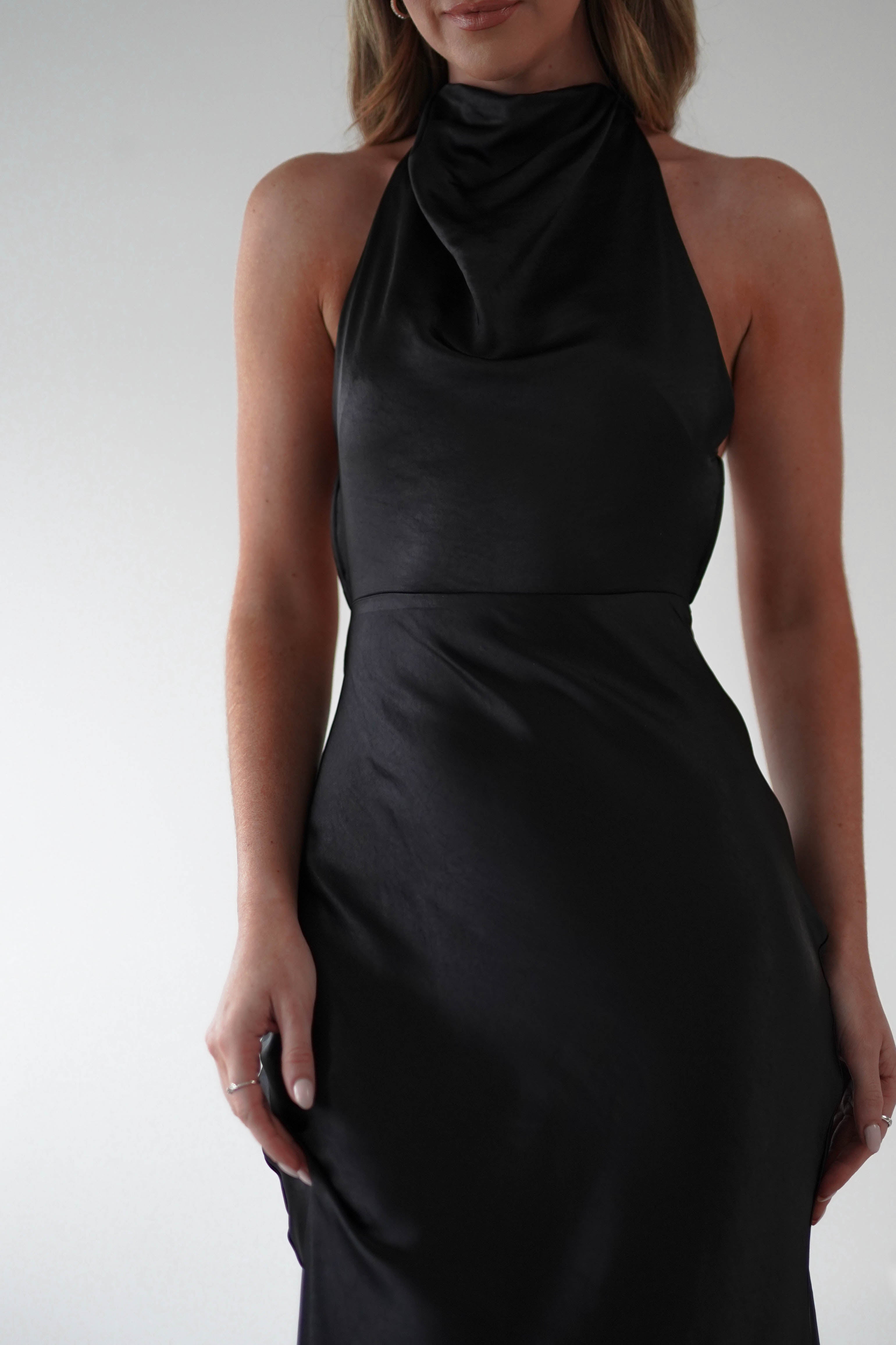 Capriana Pearl Back Maxi Dress | Black | Oh Hello Clothing | XS (6)