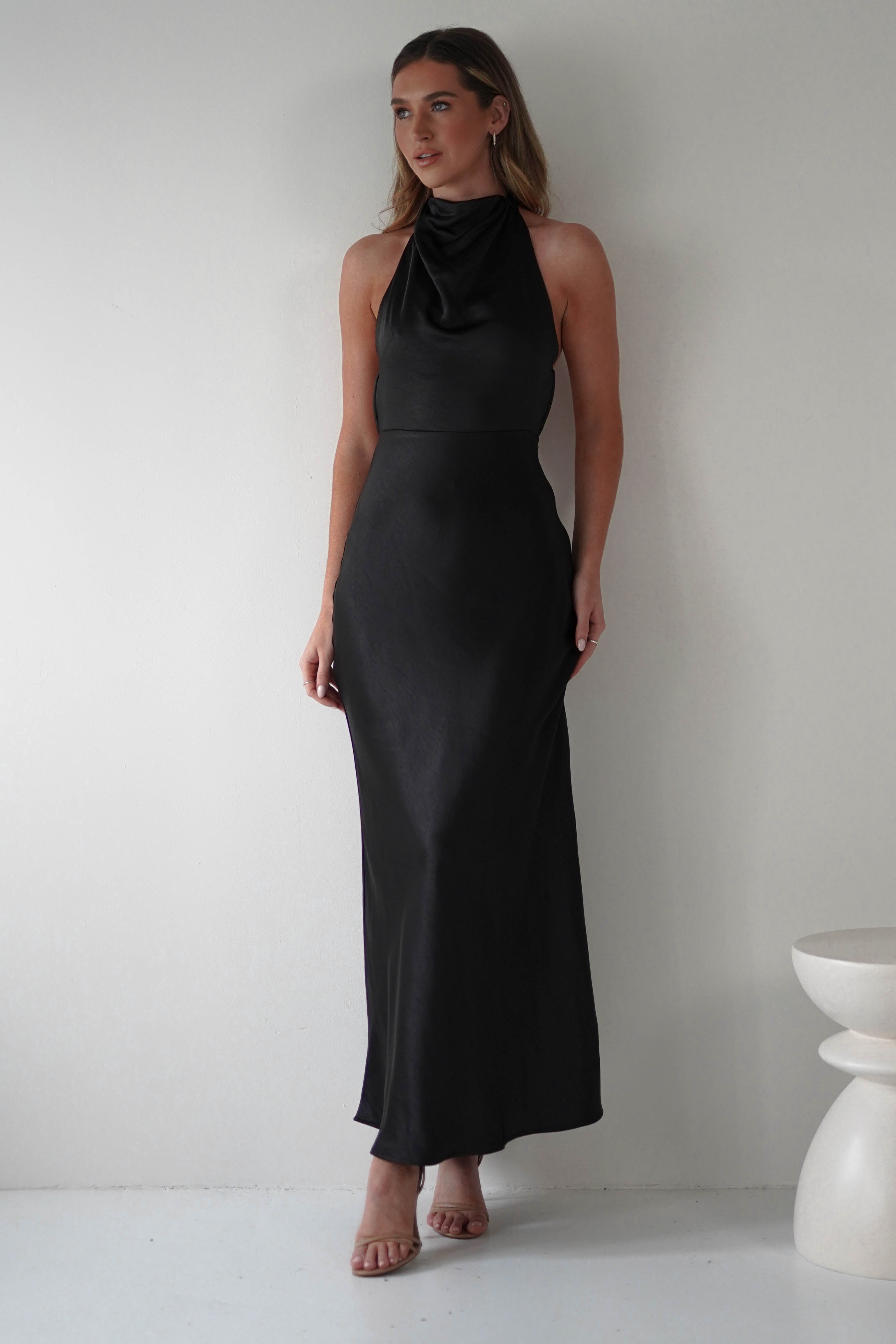 Capriana Pearl Back Maxi Dress | Black | Oh Hello Clothing | XS (6)
