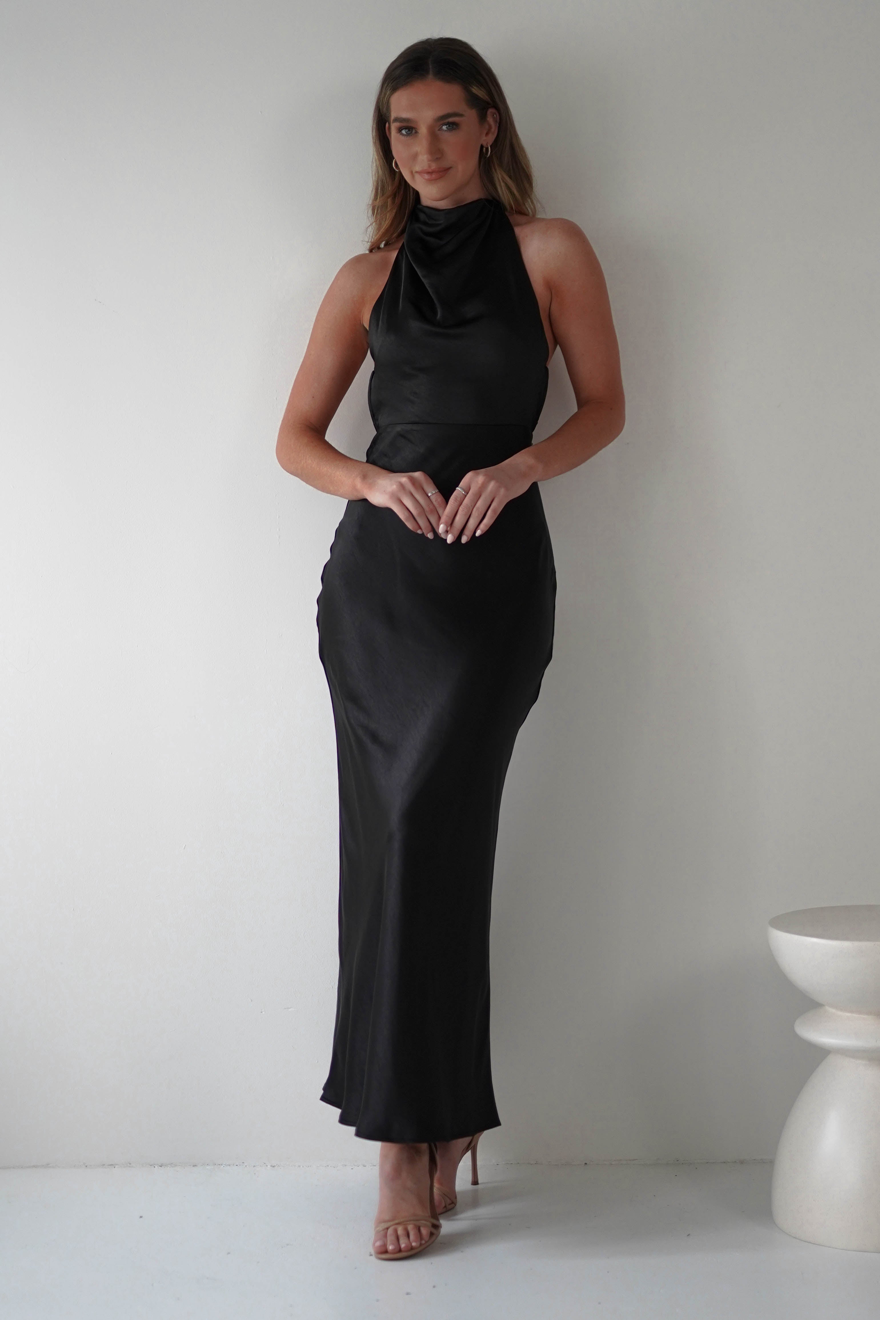 Capriana Pearl Back Maxi Dress | Black | Oh Hello Clothing | XS (6)