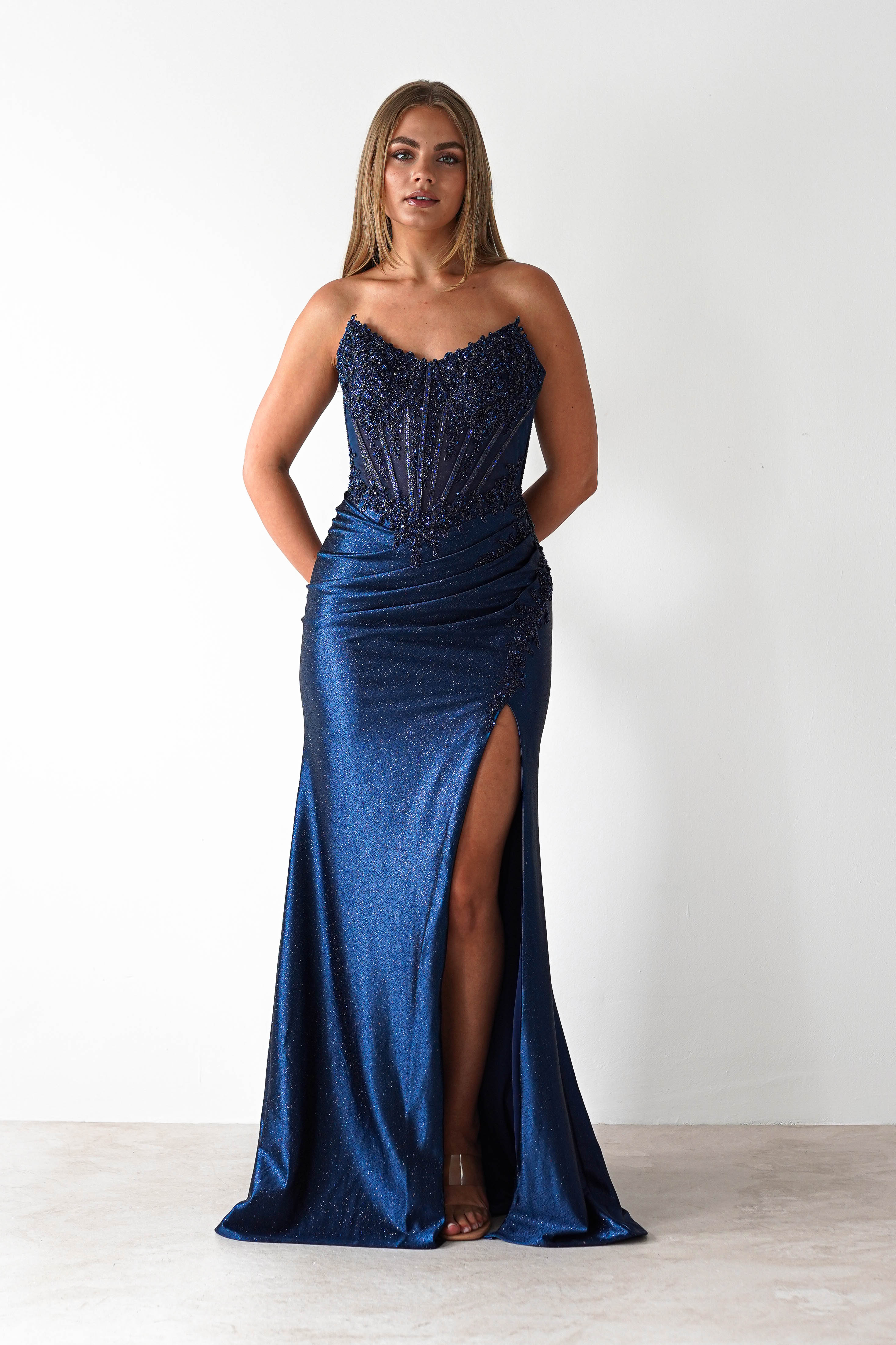 Caspian Embellished Bodycon Gown | Navy | Oh Hello Clothing | XXS (4)