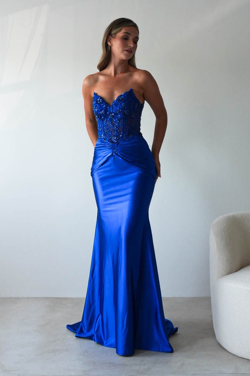 Raquel Bodycon Embellished Gown | Royal Blue | Oh Hello Clothing | S (8)