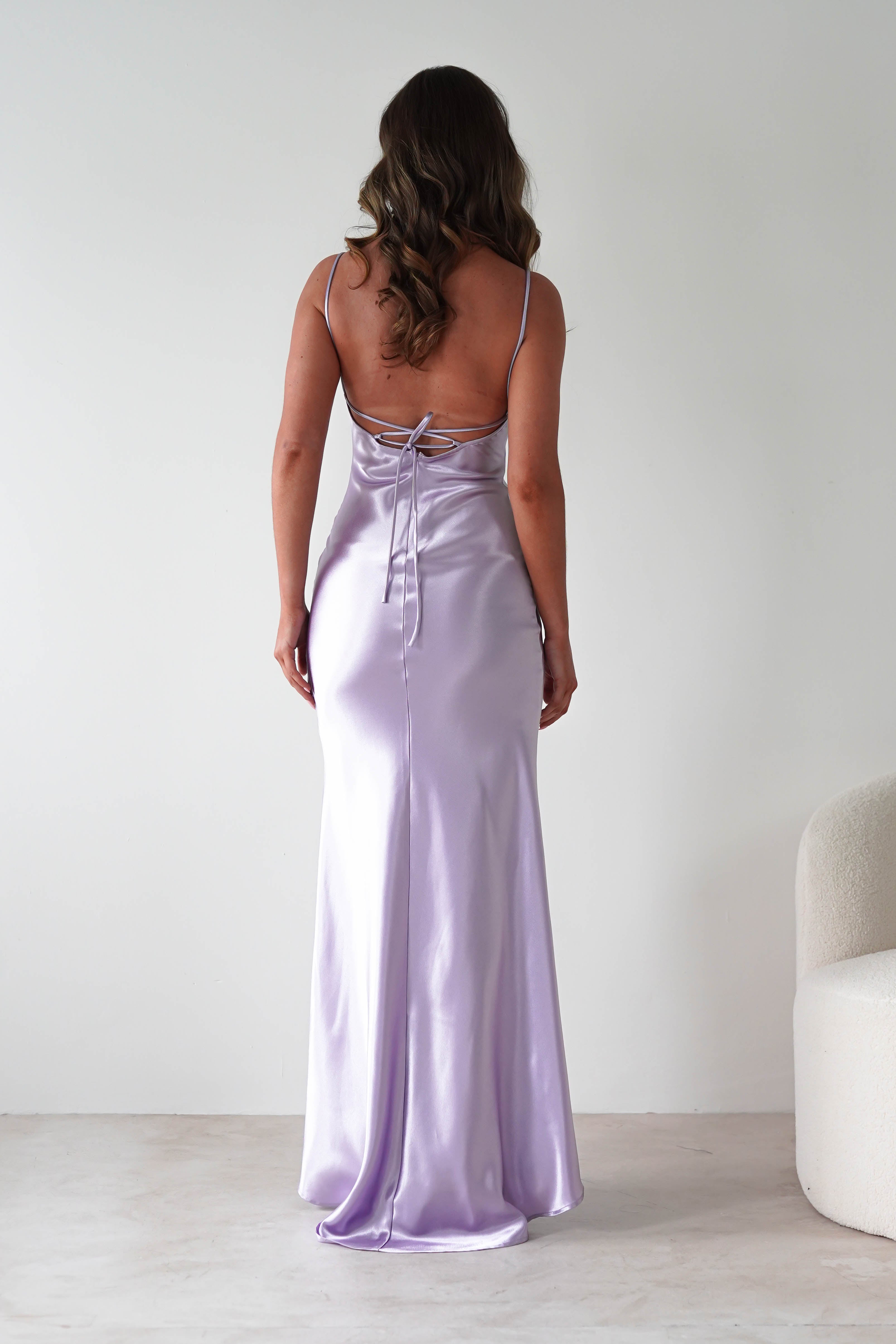 Celinee Satin Maxi Gown | Lilac | Oh Hello Clothing | XS (6)