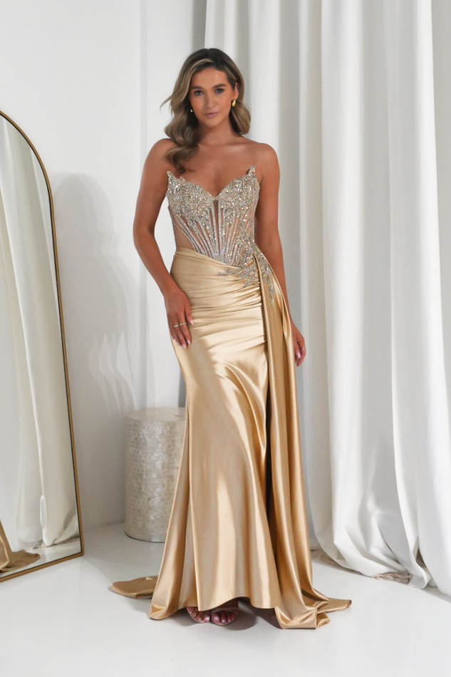 Oh Hello Clothing Dresses 1*DONE -CINDERALLA-CD722- GOLD GOWN