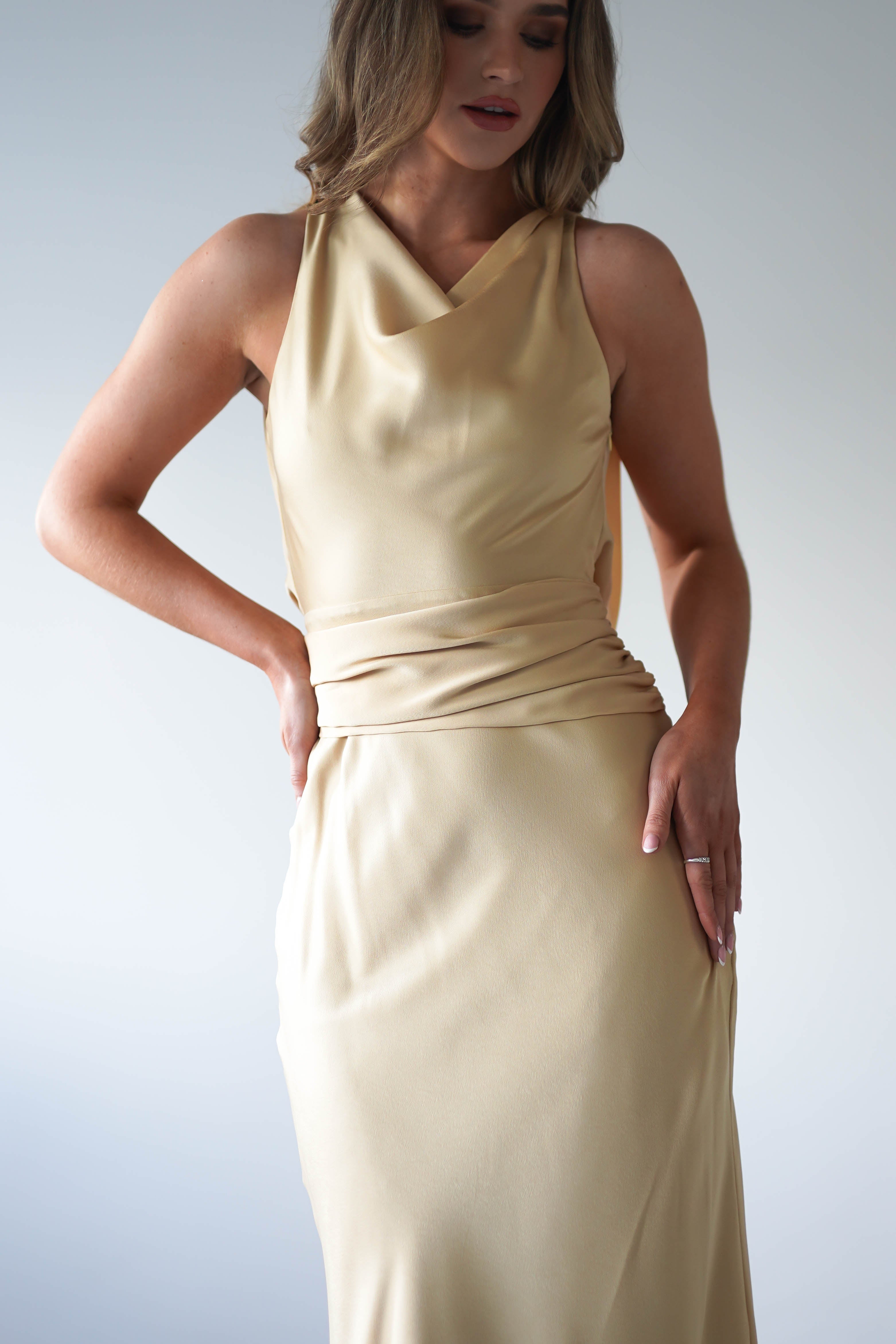 River Backless Maxi Dress | Sand | Oh Hello Clothing | XS (6)