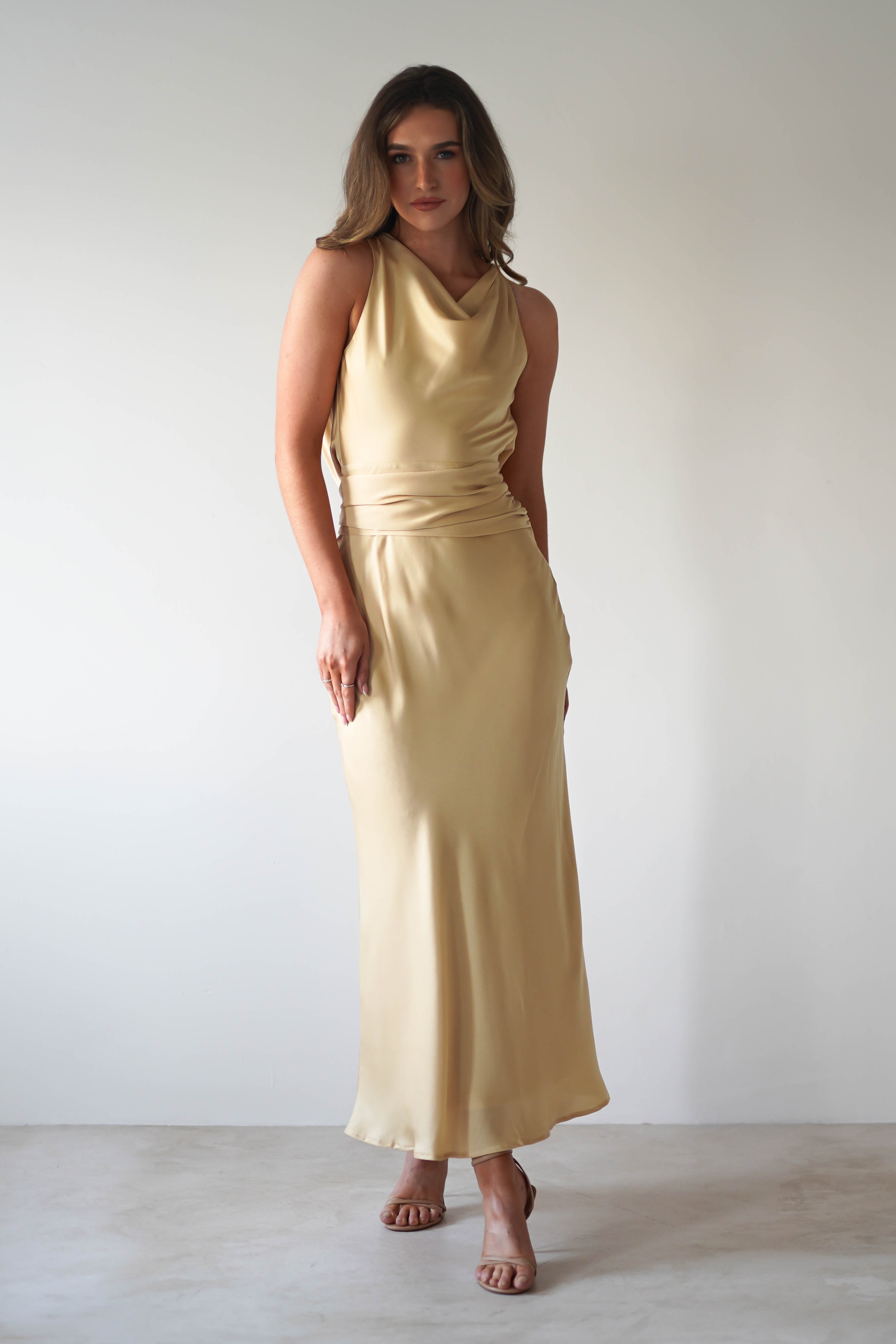 River Backless Maxi Dress | Sand | Oh Hello Clothing | XS (6)