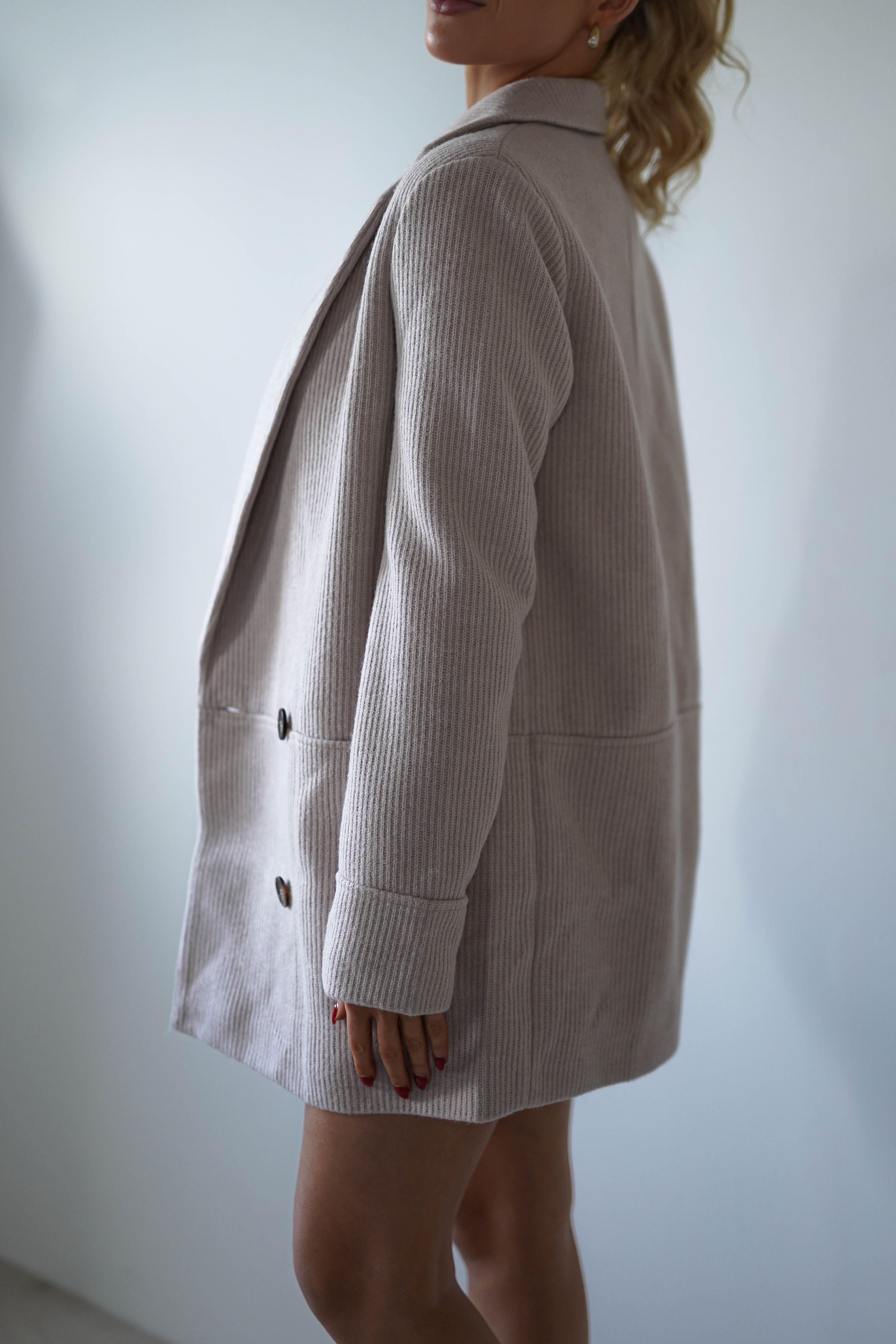 Reno Tailored Over Sized Coat | Taupe | Oh Hello Clothing | XS (6)