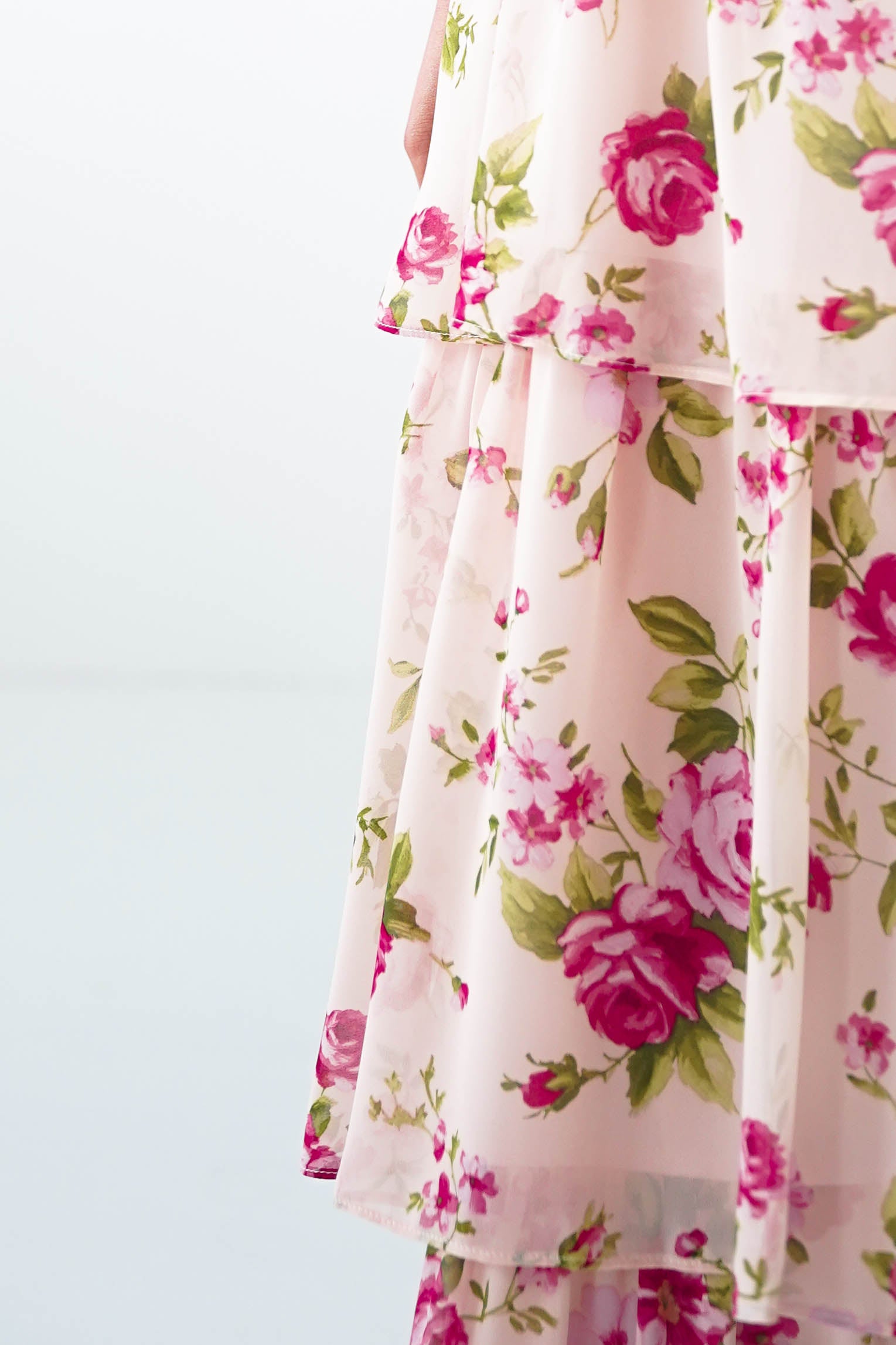 Oh Hello Clothing Women > Clothing > Dresses 1*DONE -DRESSFORUM-FD12622-Rose Lace-Up Tiered Maxi Dress