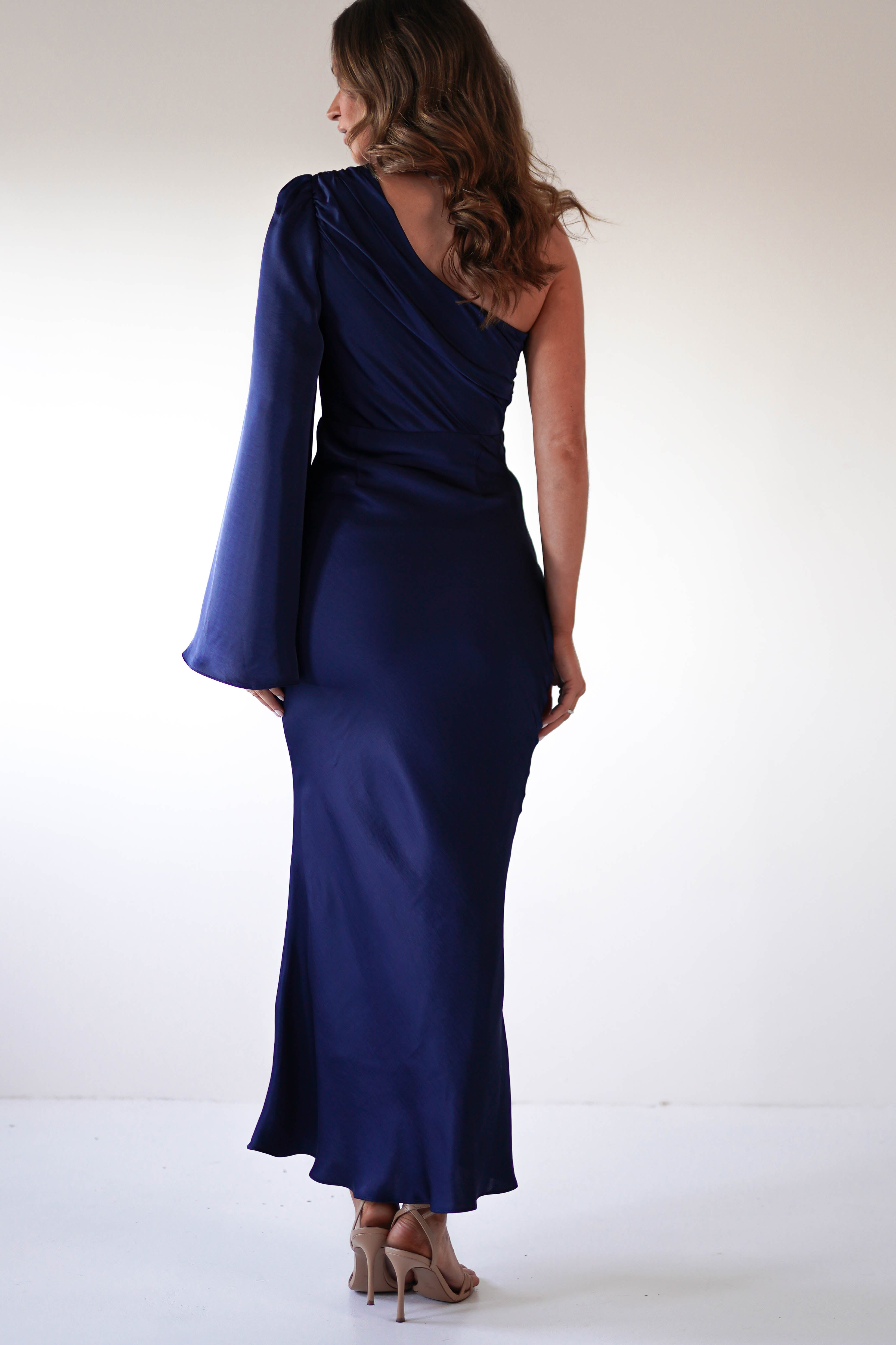 Sylvana Silky Maxi Dress | Navy - Oh Hello Clothing