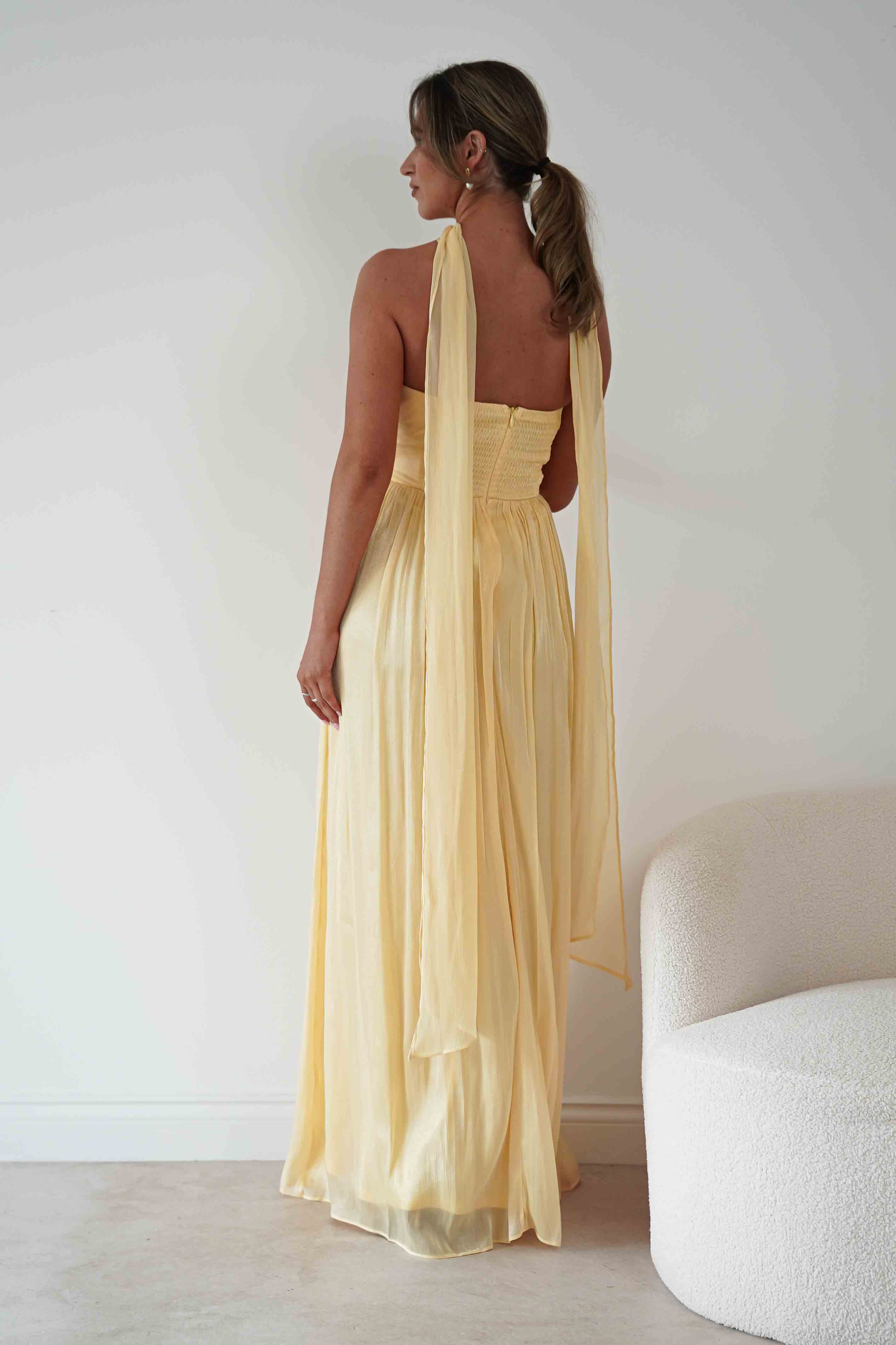 Oh Hello Clothing Women > Clothing > Dresses 1*DONE*F&P-578216-YELLOW STRAPLESS DRESS