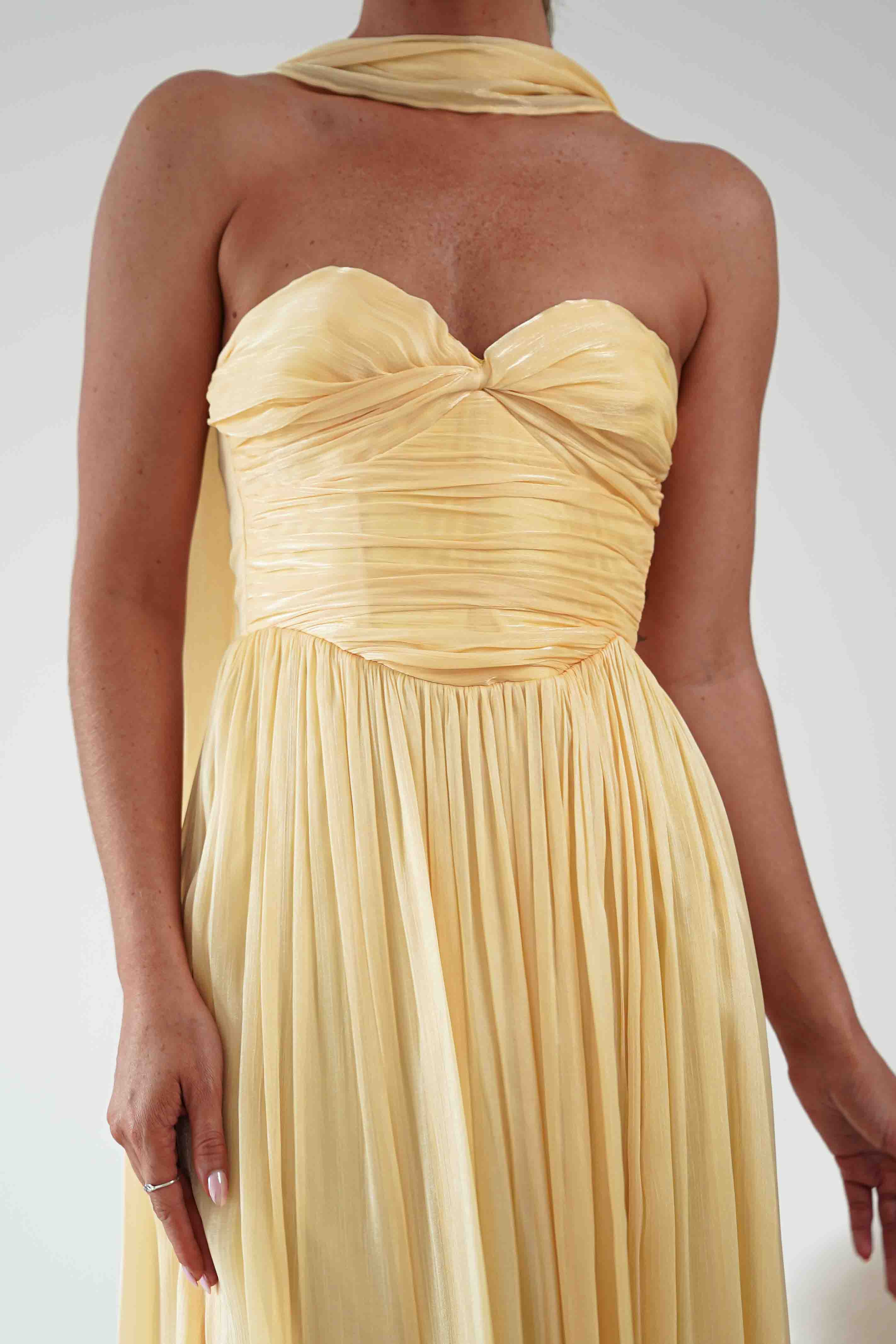 Oh Hello Clothing Women > Clothing > Dresses 1*DONE*F&P-578216-YELLOW STRAPLESS DRESS