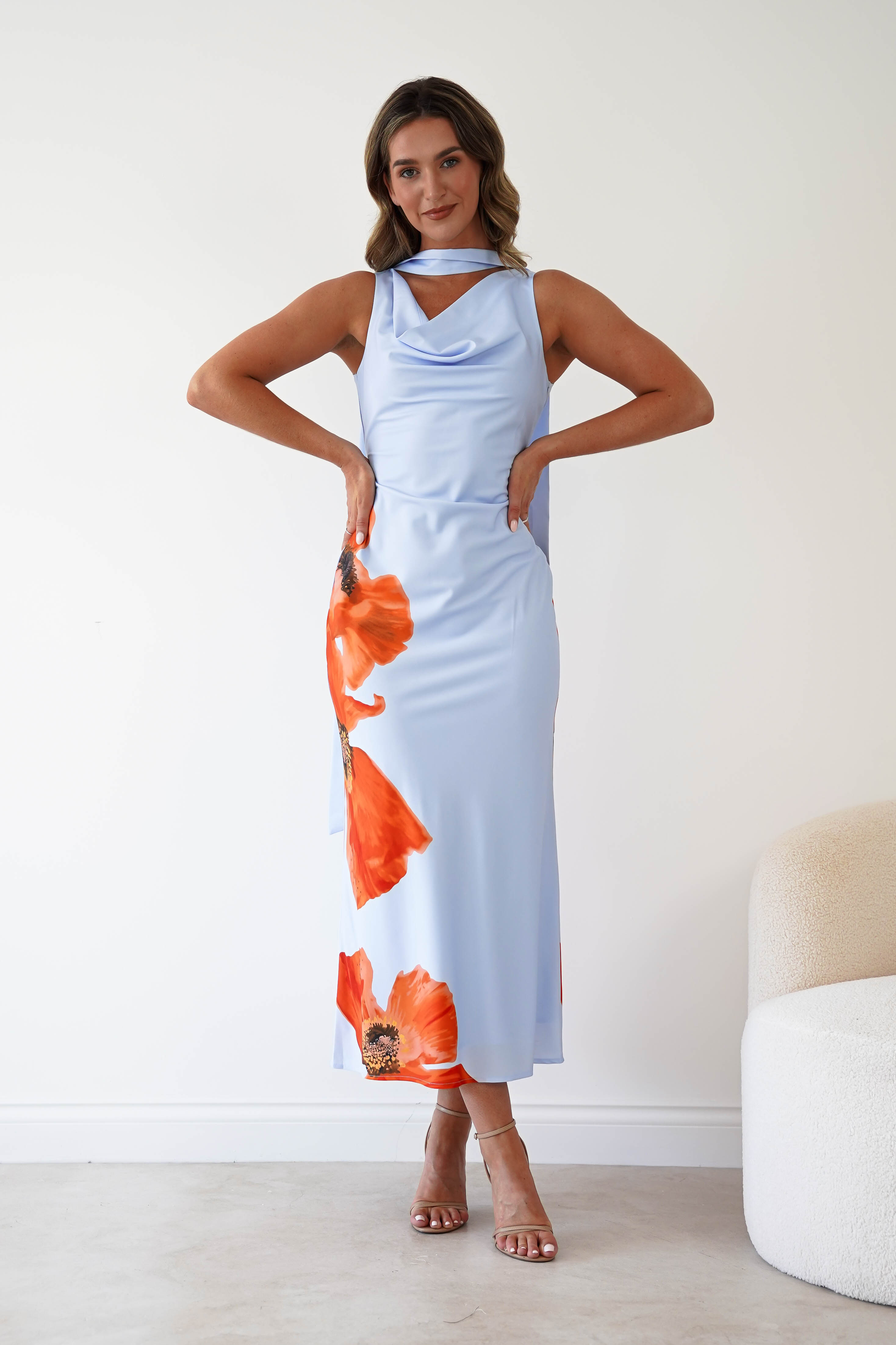 Oh Hello Clothing Women > Clothing > Dresses 1*DONE* GIRLINMIND-BLUE DRESS WITH MATCHING SCARF
