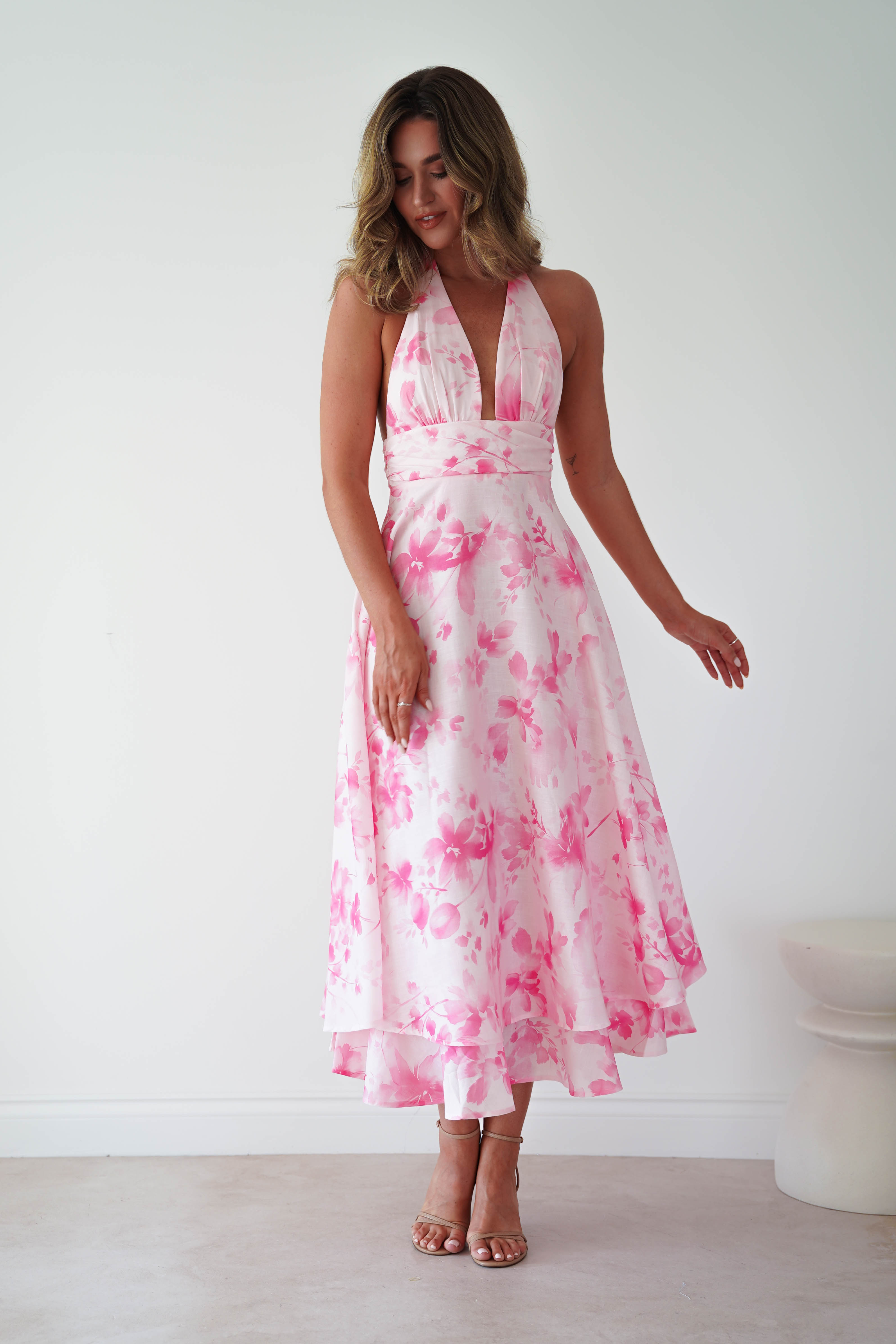 Oh Hello Clothing Women > Clothing > Dresses 1 *DONE - KA0231D05 - MAKAILA PINK PRINT (CHANGE NAME ?)