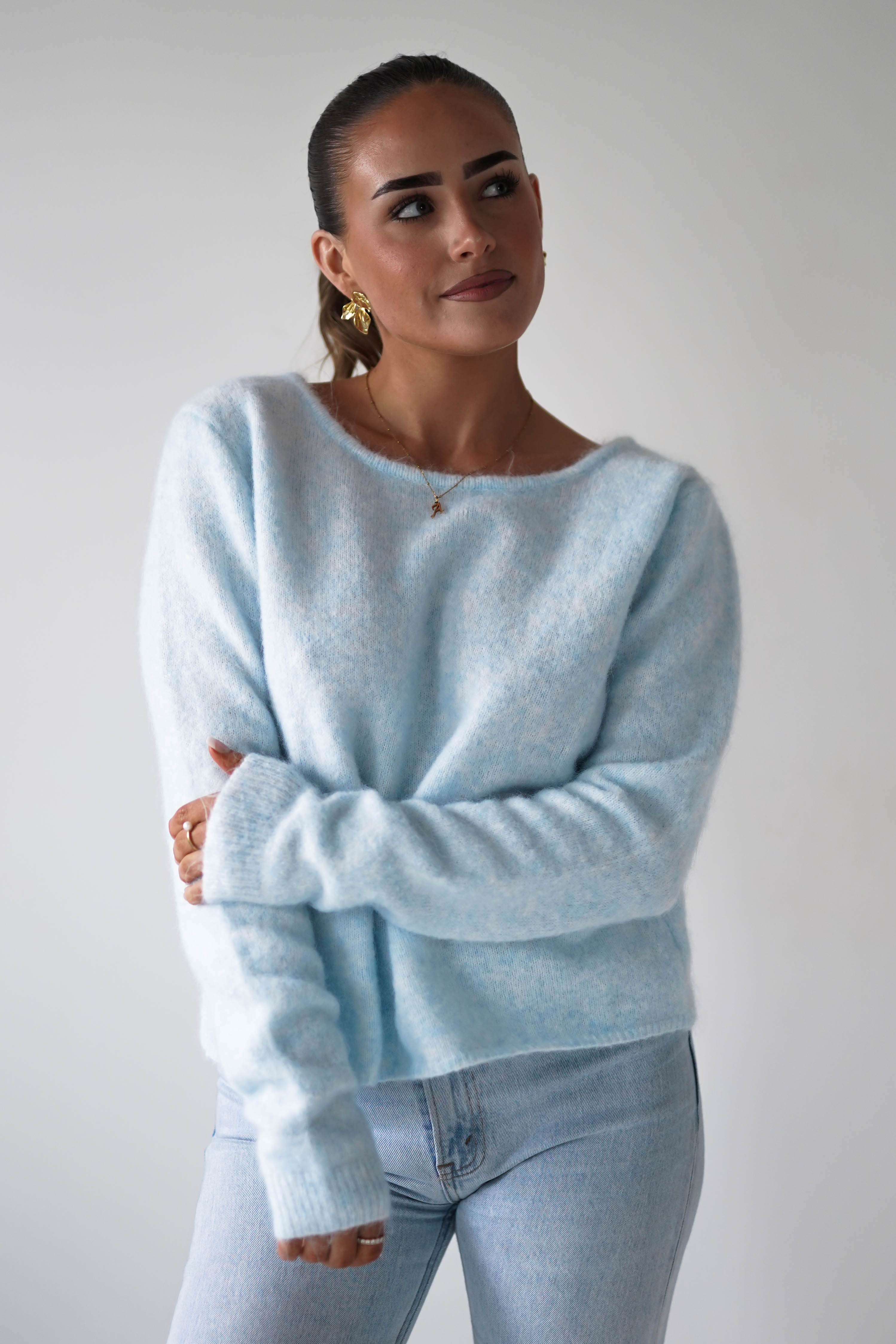 Oh Hello Clothing Women > Clothing > Knitwear ONE SIZE (6/12) 1*DONE- KILKY-Bow Back Detail Knit Jumper – BLUE YP1965 (Copy)