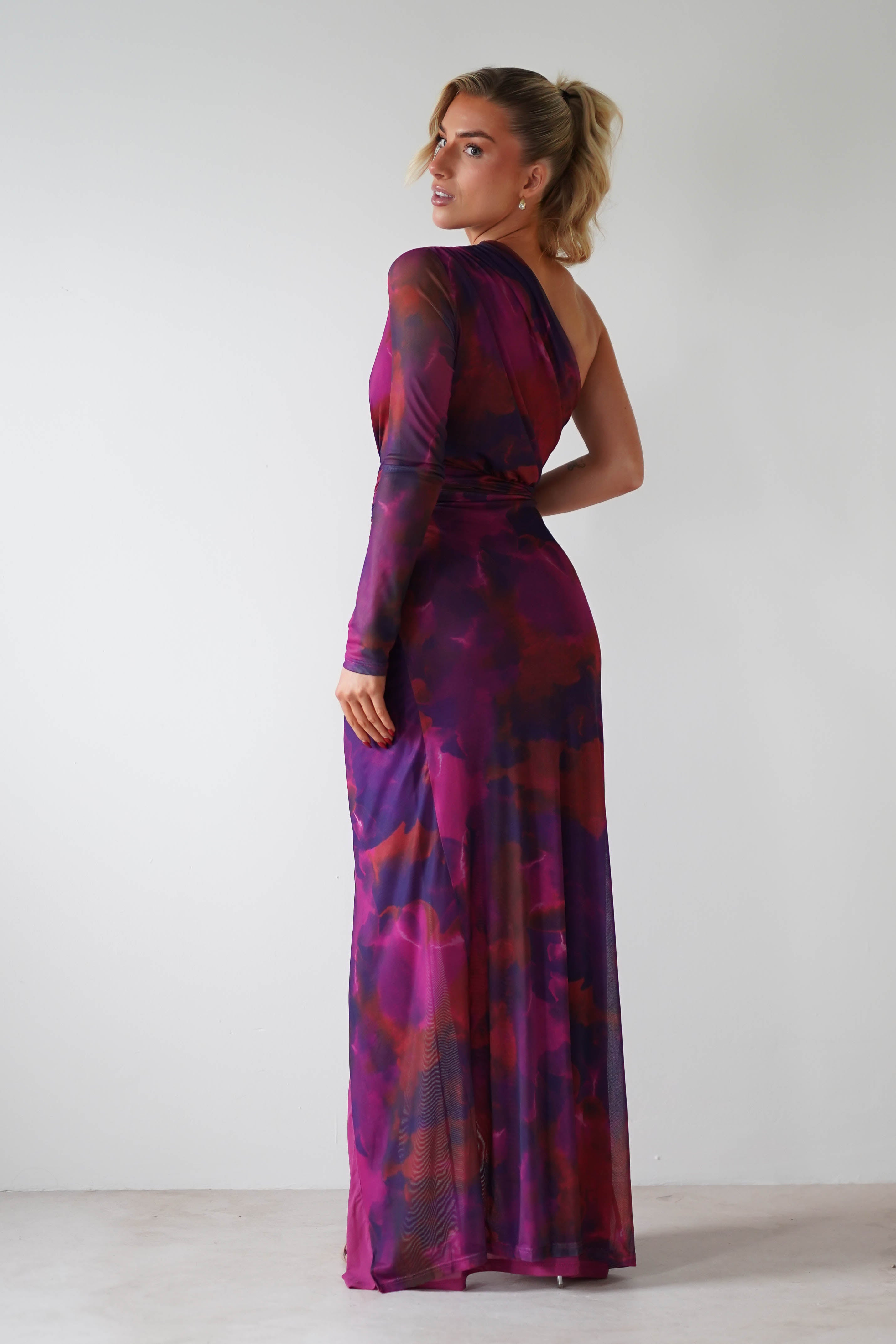 Criselda Bodycon Gathered Maxi Dress | Mixed Print | Oh Hello Clothing | S (8)