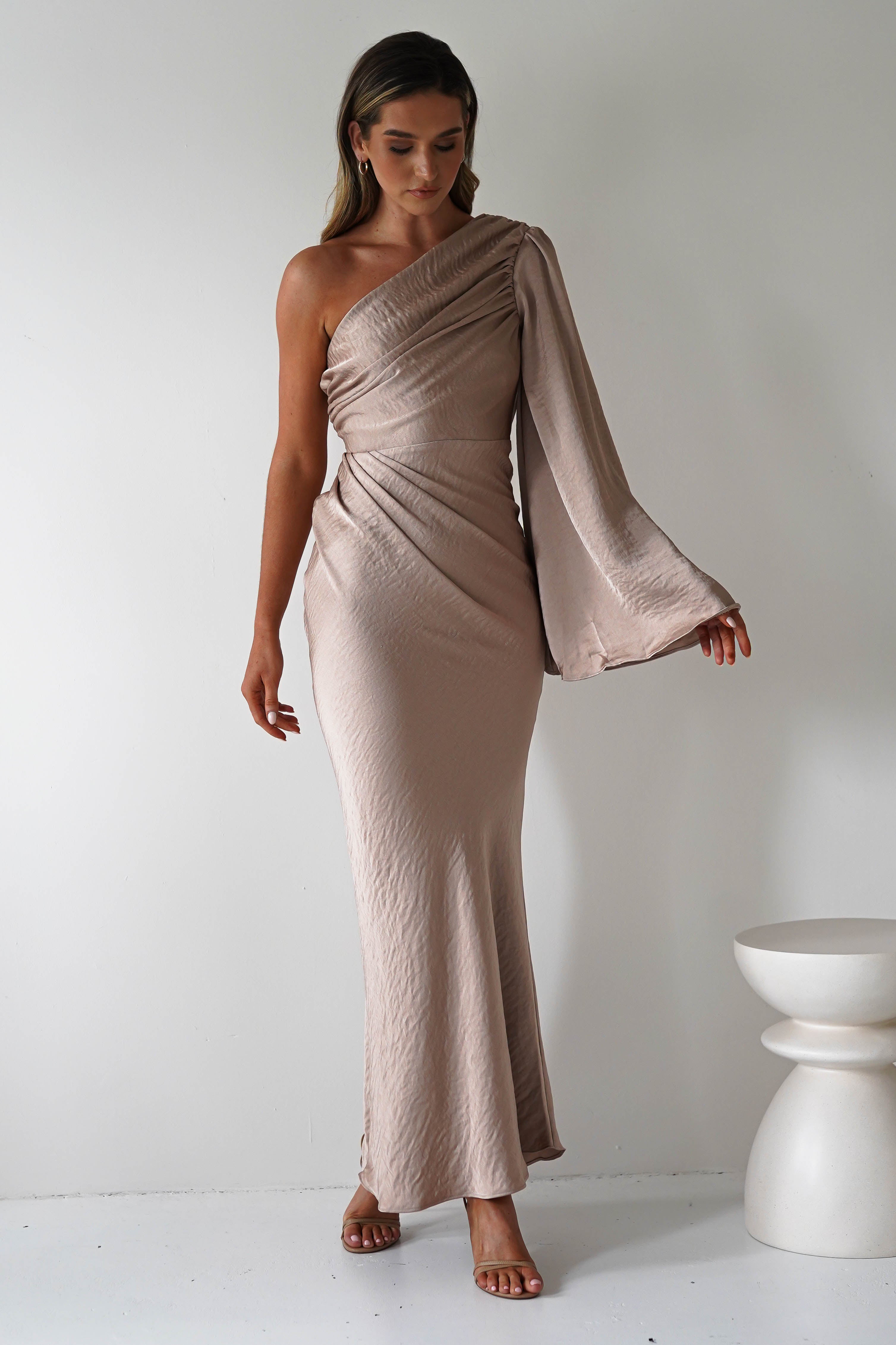 Elegance Silky Maxi Dress | Mocha | Oh Hello Clothing | S (8)