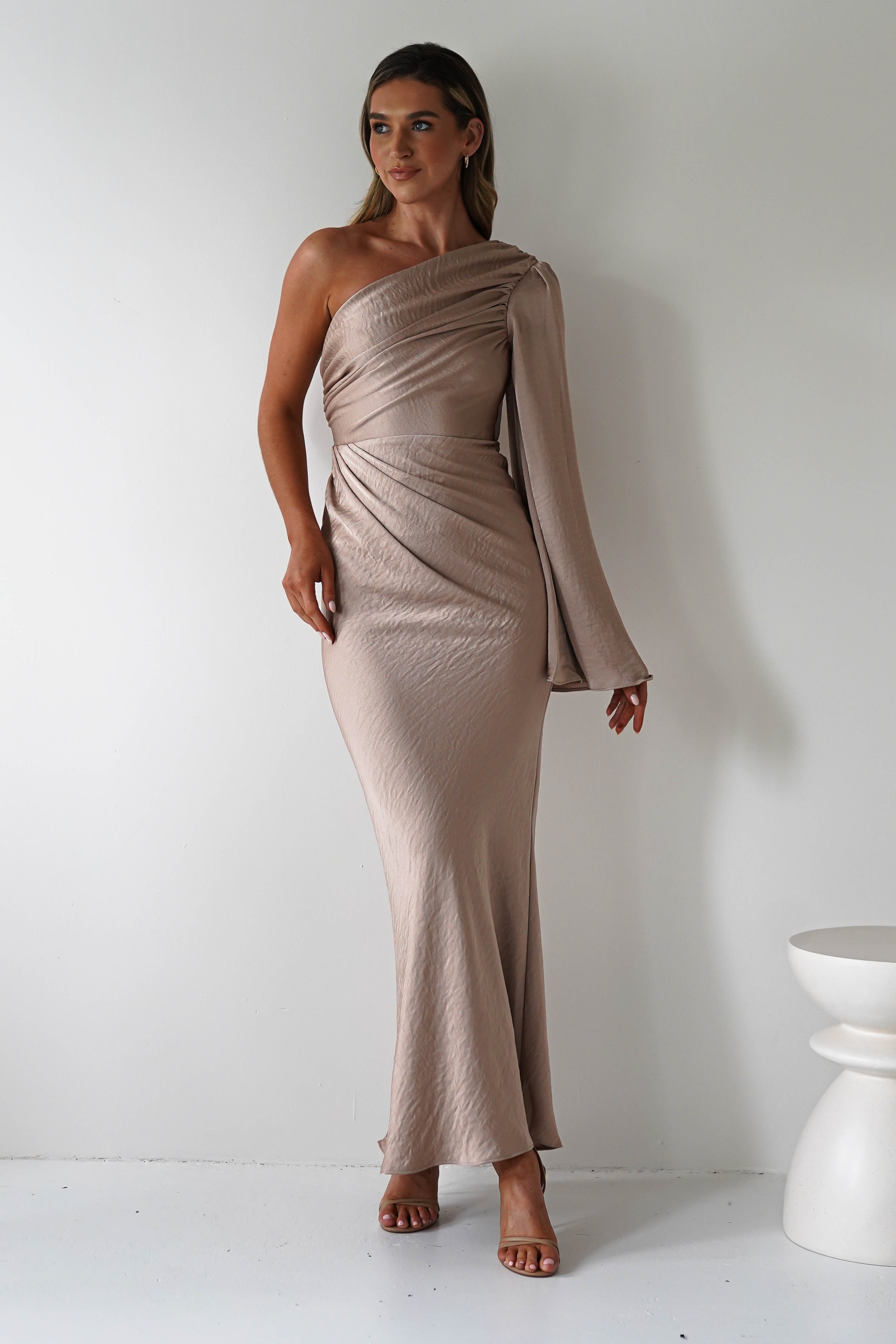 Elegance Silky Maxi Dress | Mocha | Oh Hello Clothing | S (8)