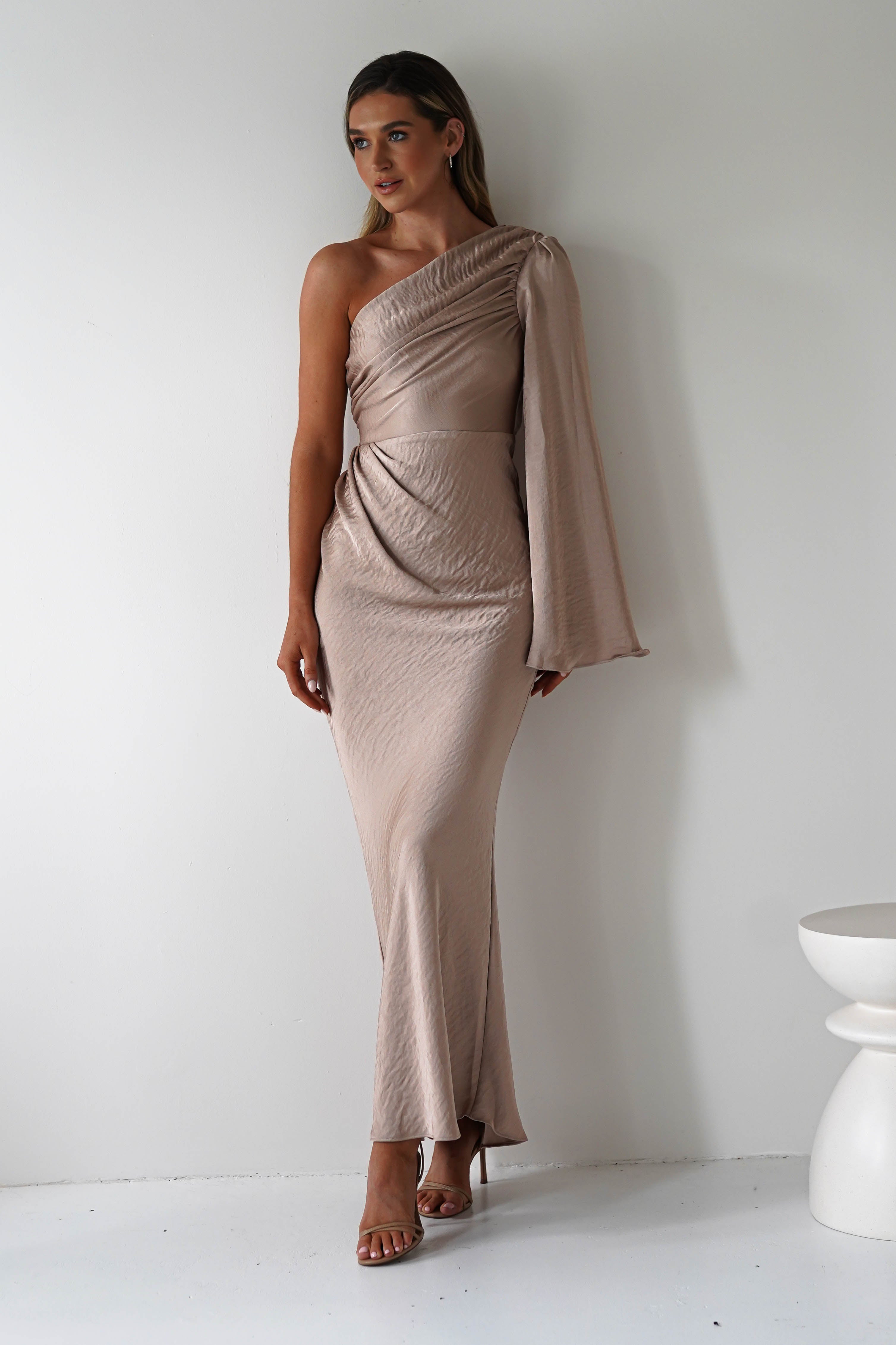 Elegance Silky Maxi Dress | Mocha | Oh Hello Clothing | S (8)