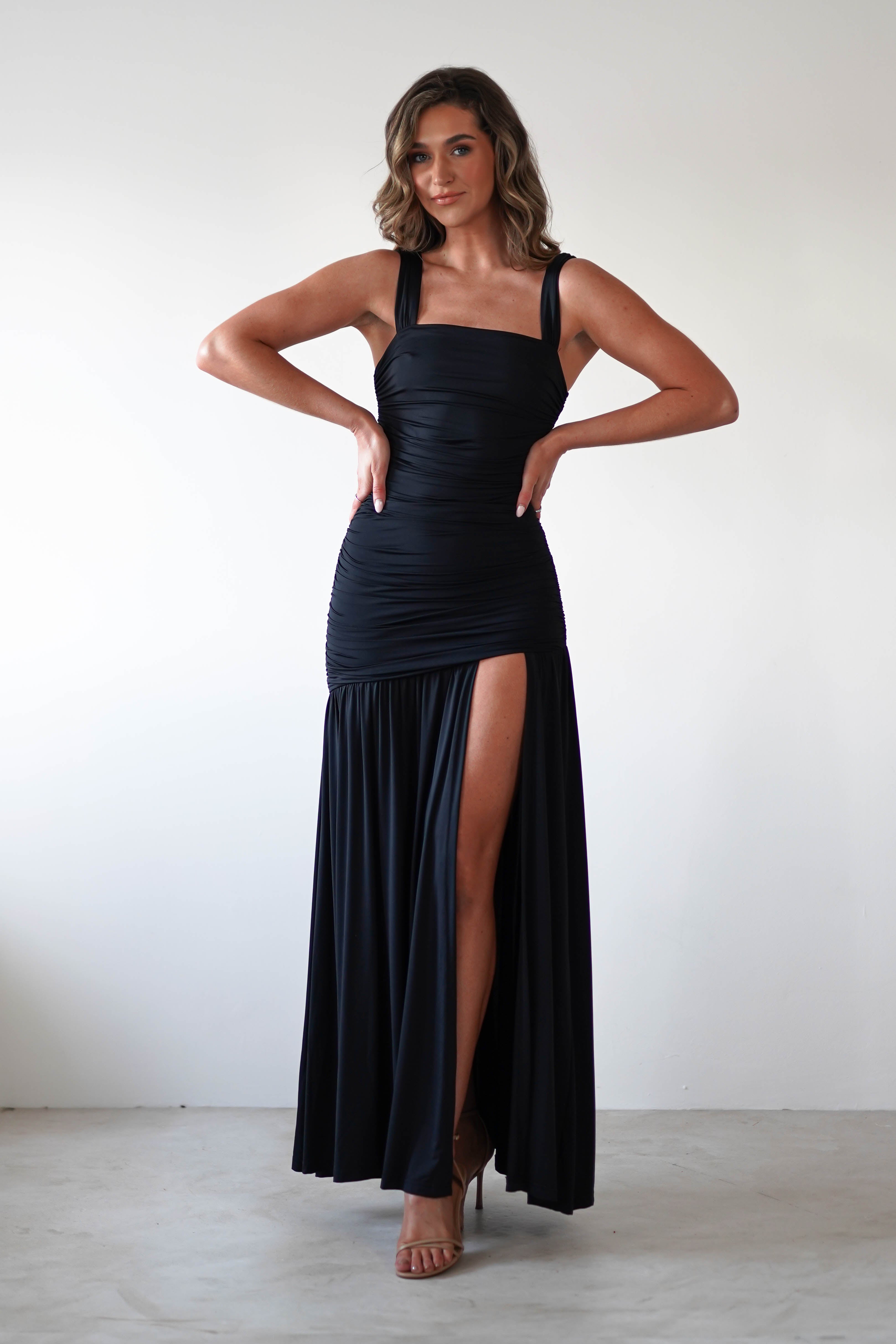 Milla Jersey Bodycon Maxi Dress | Black - Oh Hello Clothing
