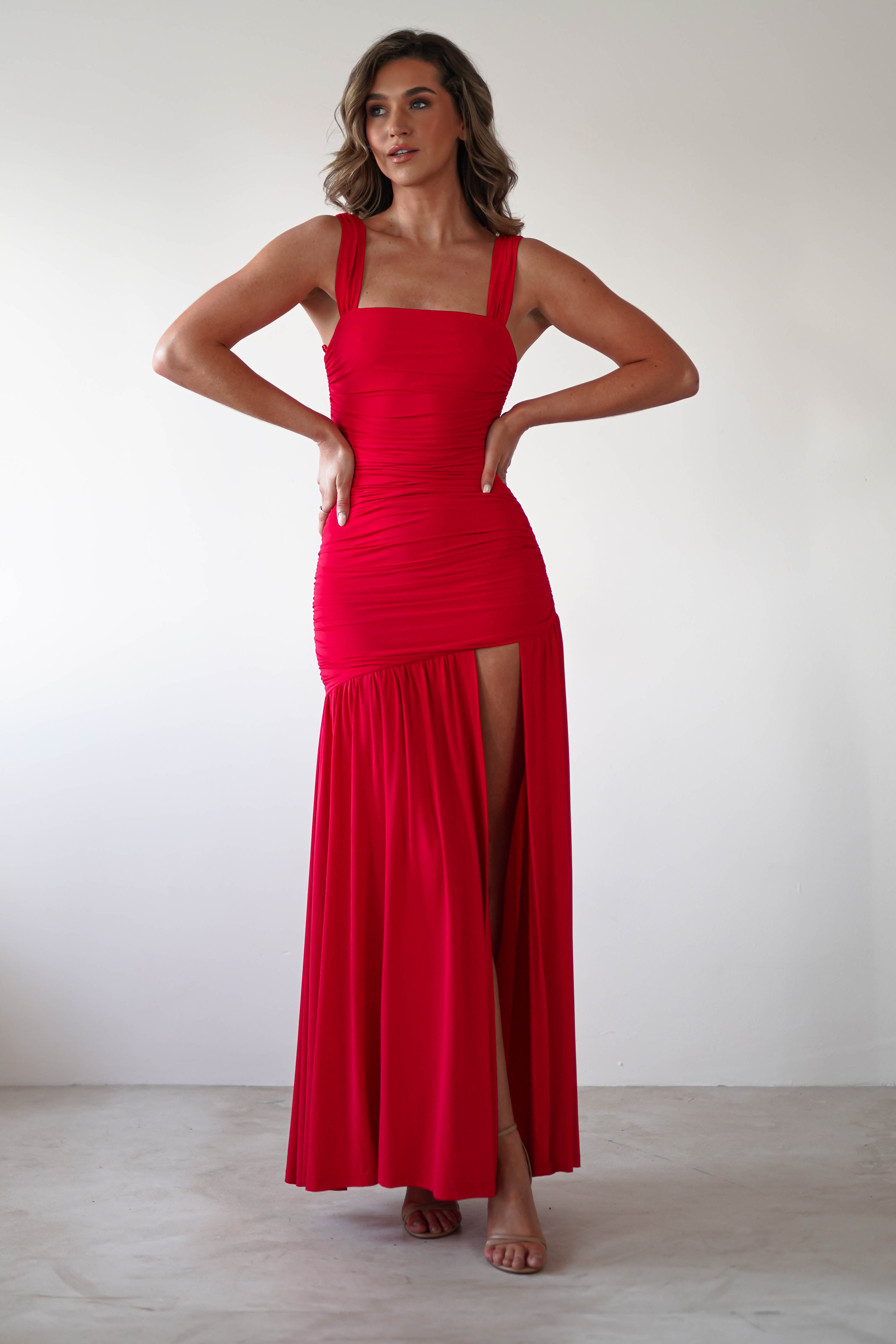 Milla Jersey Bodycon Maxi Dress | Red - Oh Hello Clothing