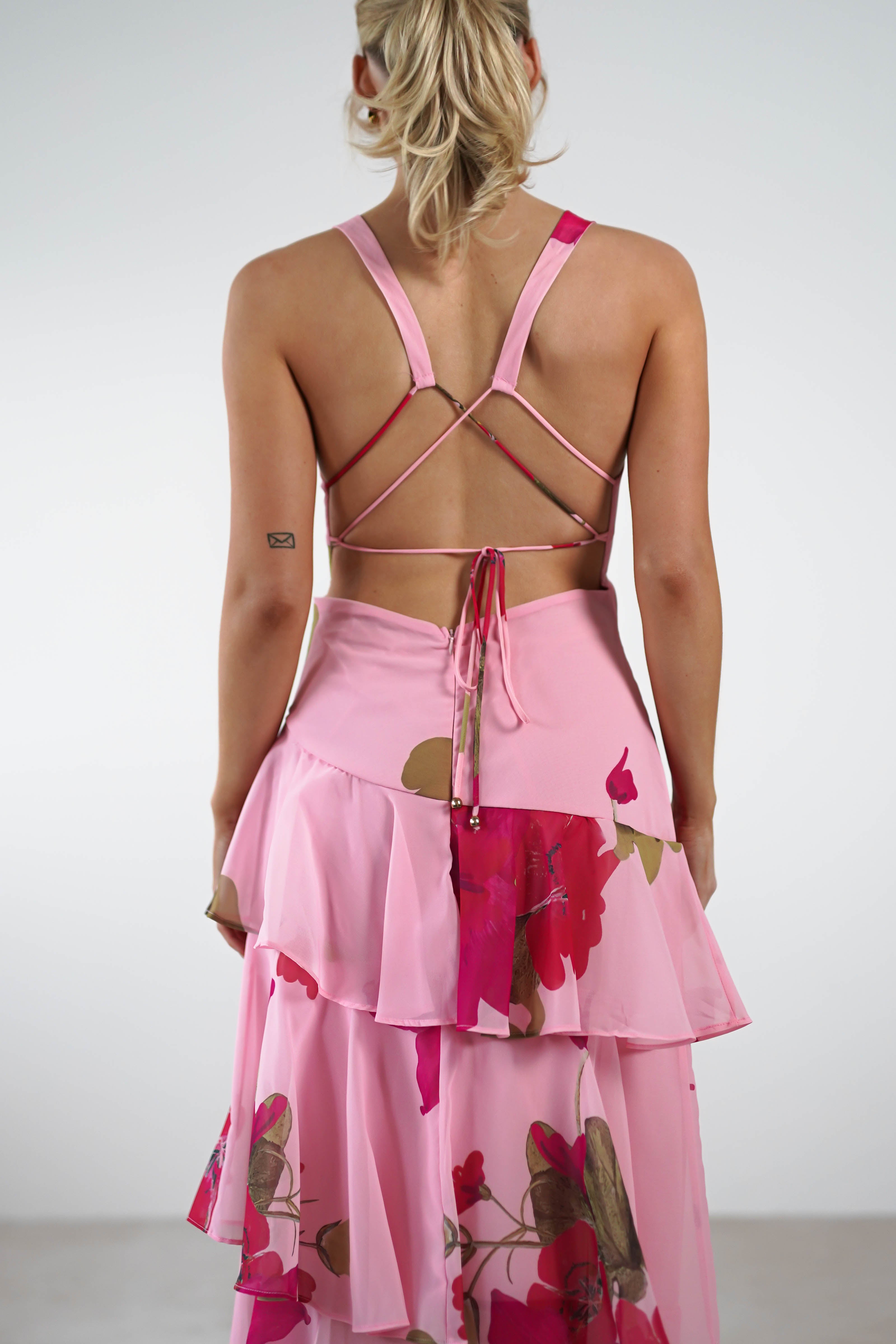 Lenora Floral Print Maxi Dress | Pink - Oh Hello Clothing