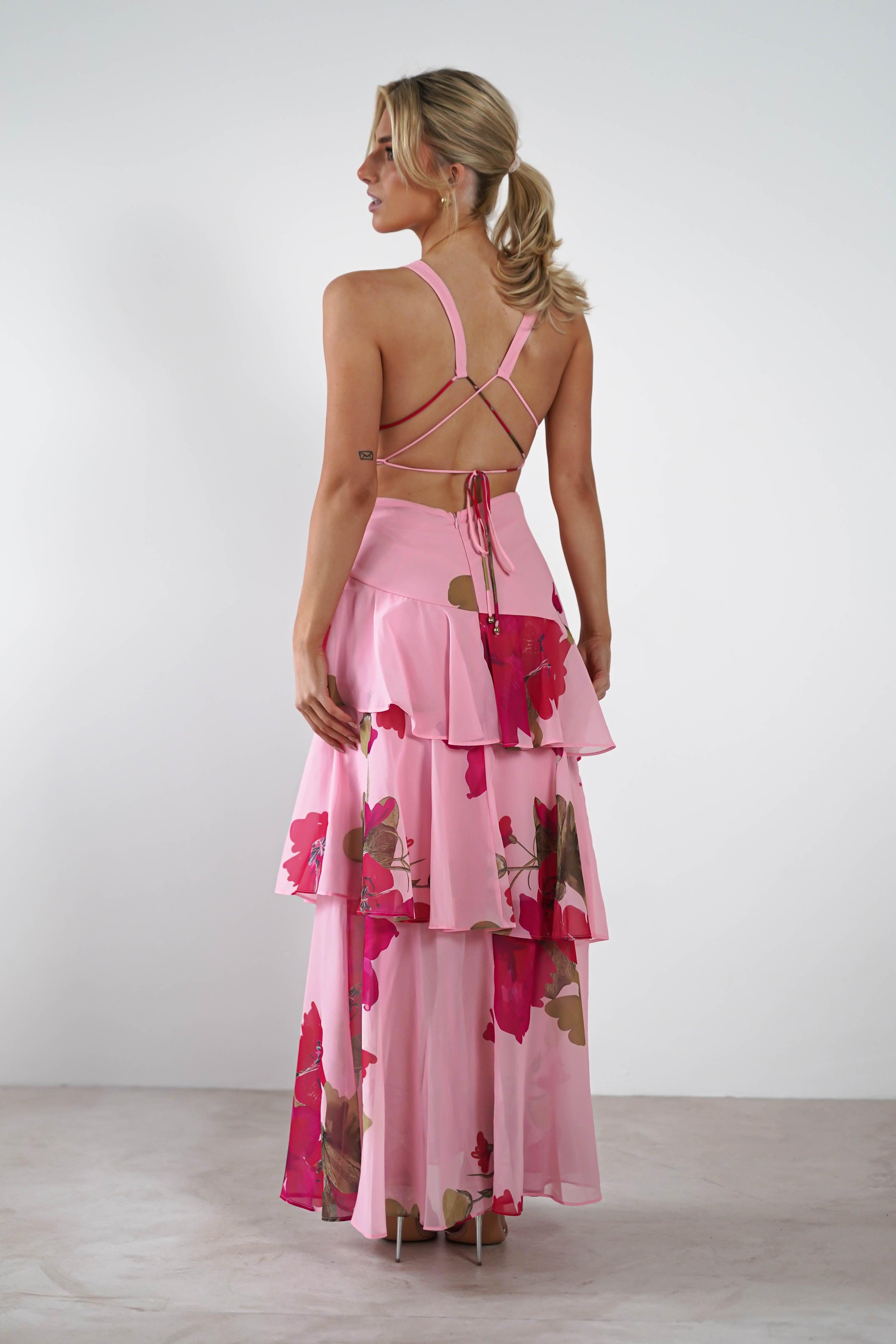 Lenora Floral Print Maxi Dress | Pink - Oh Hello Clothing