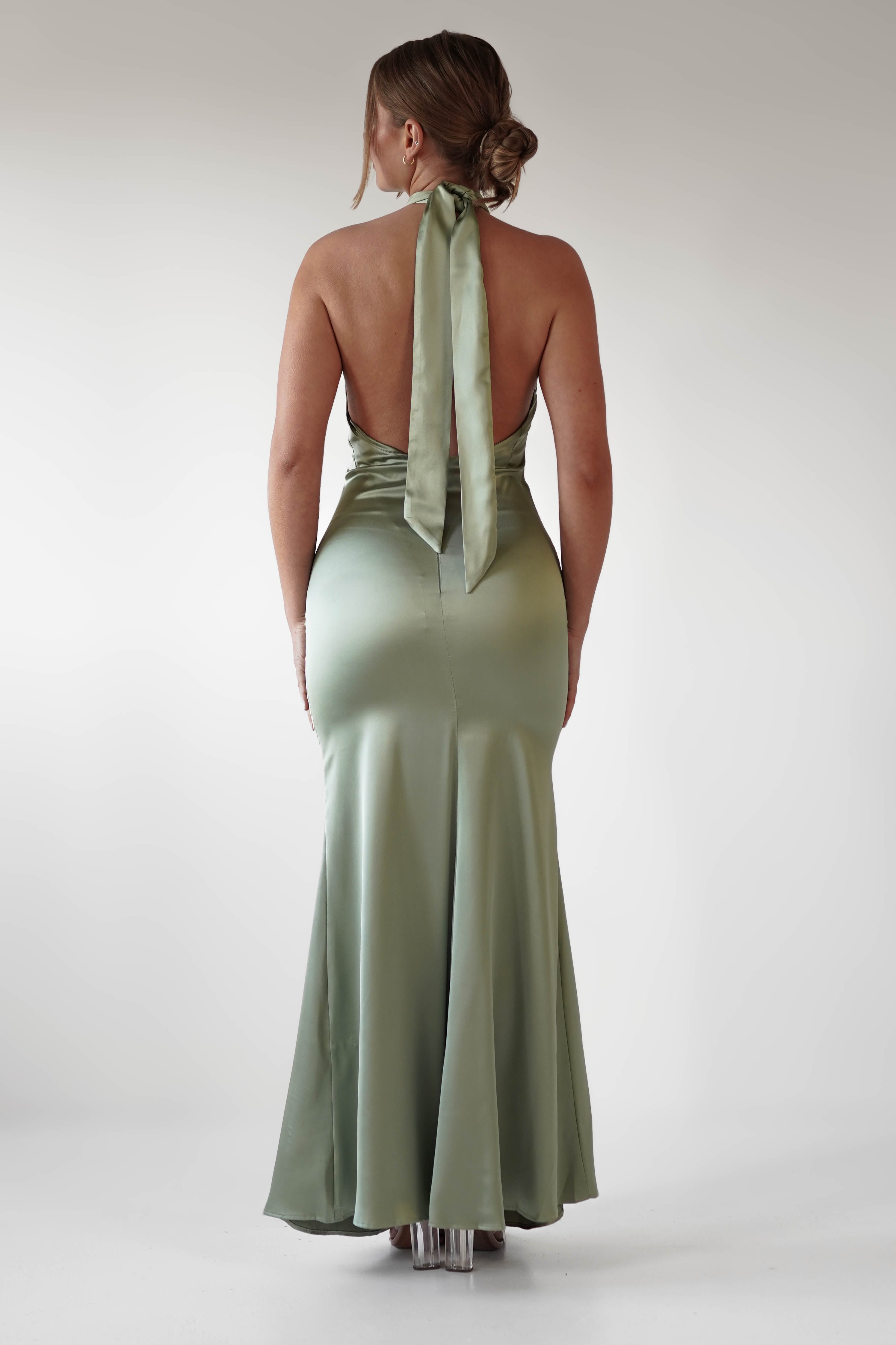 Kartia Halterneck Maxi Gown | Sage | Oh Hello Clothing | XS (6)