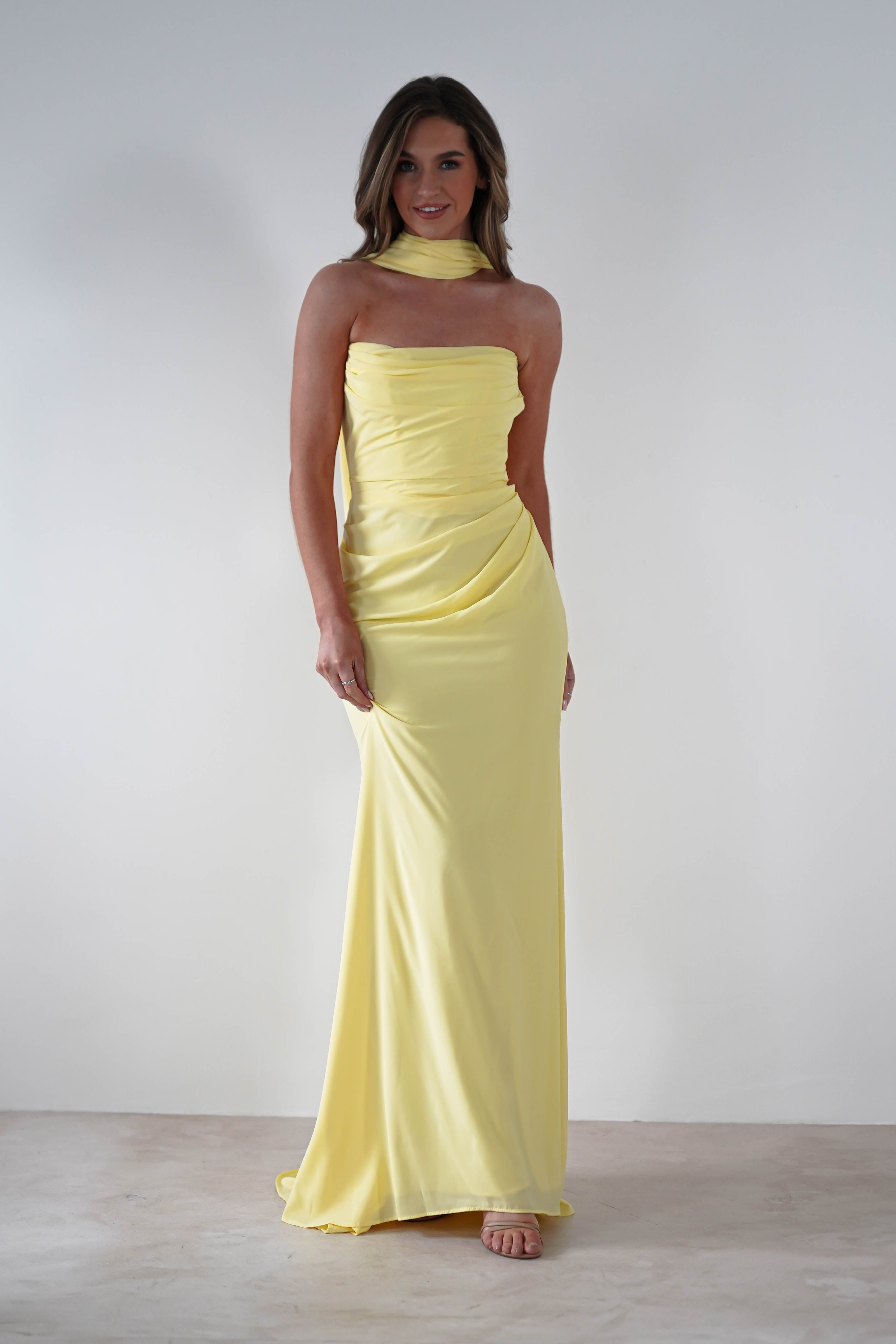 Lisa Multiway Chiffon Gown | Yellow | Debs & Prom | Formal Gown | Oh Hello Clothing