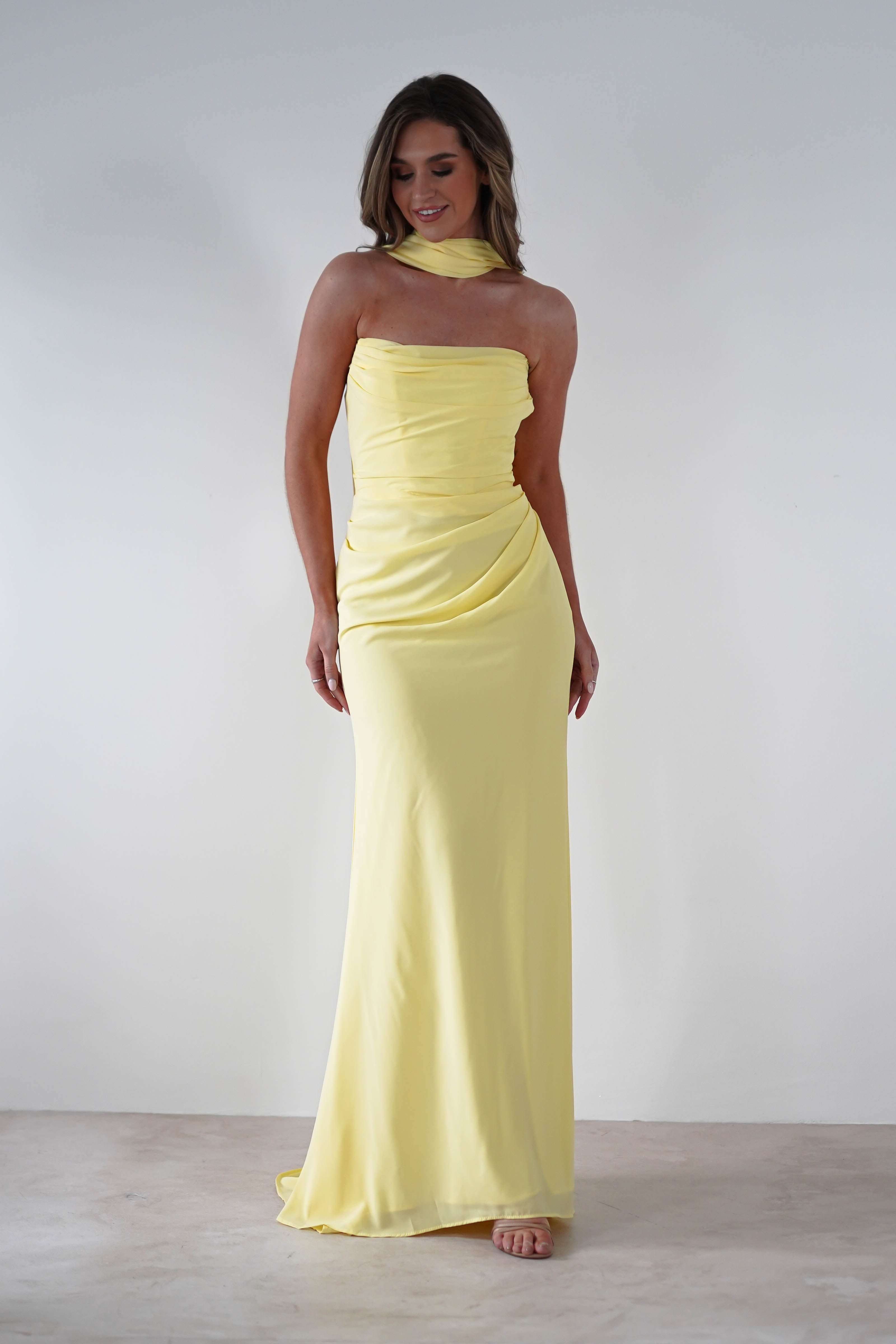 Lisa Multiway Chiffon Gown | Yellow - Oh Hello Clothing