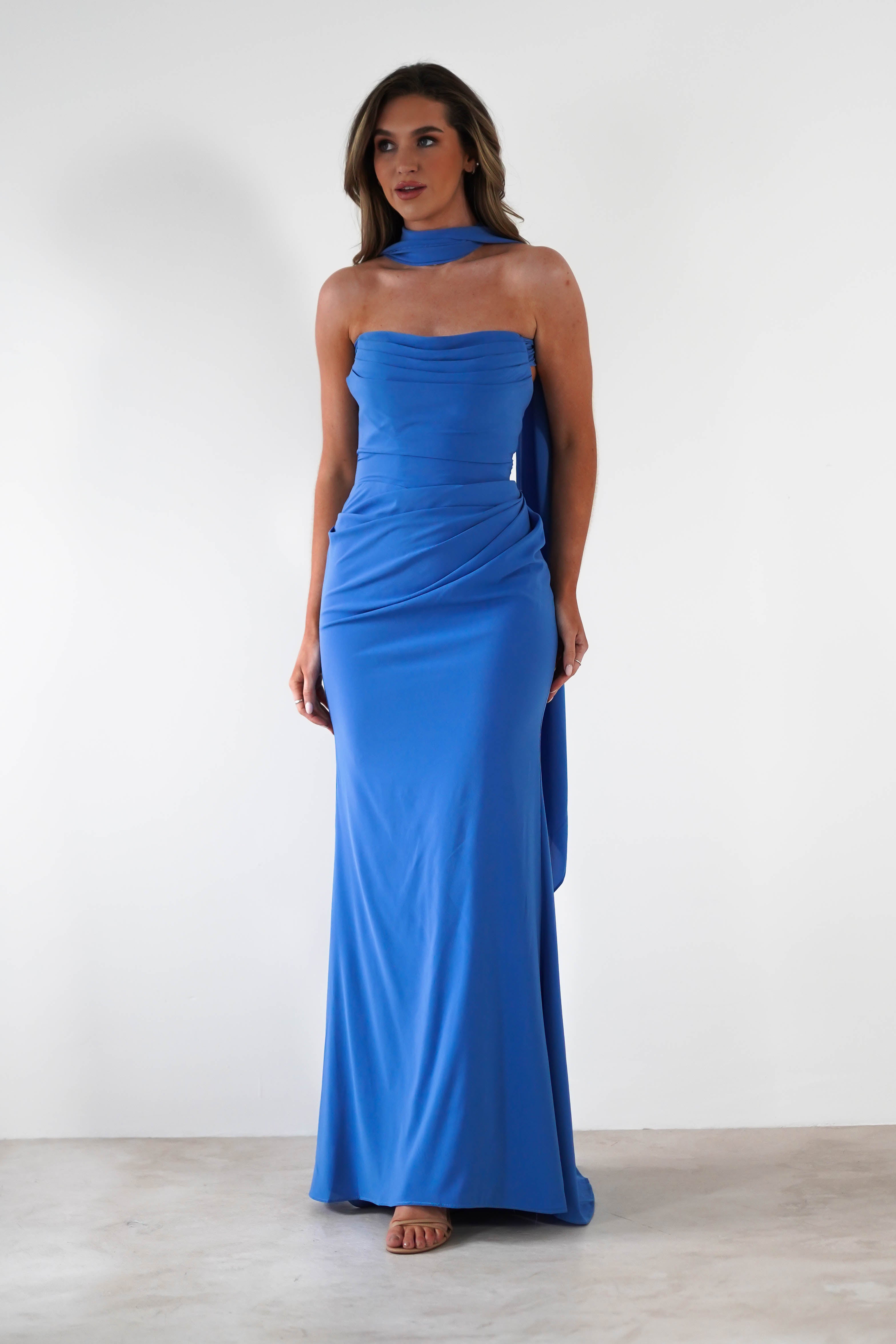 Lisa Multiway Chiffon Gown | Blue - Oh Hello Clothing