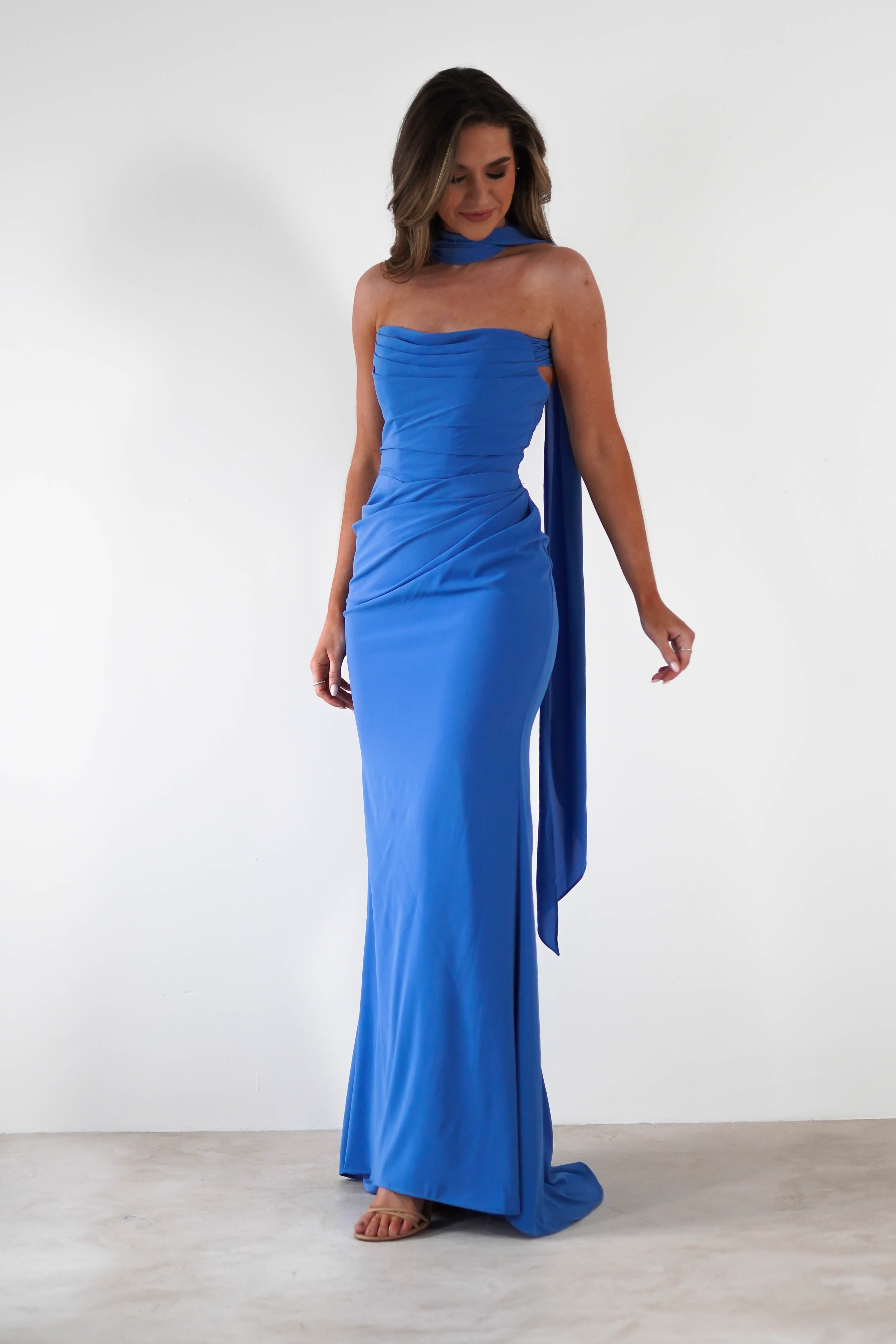 Lisa Multiway Chiffon Gown | Blue - Oh Hello Clothing