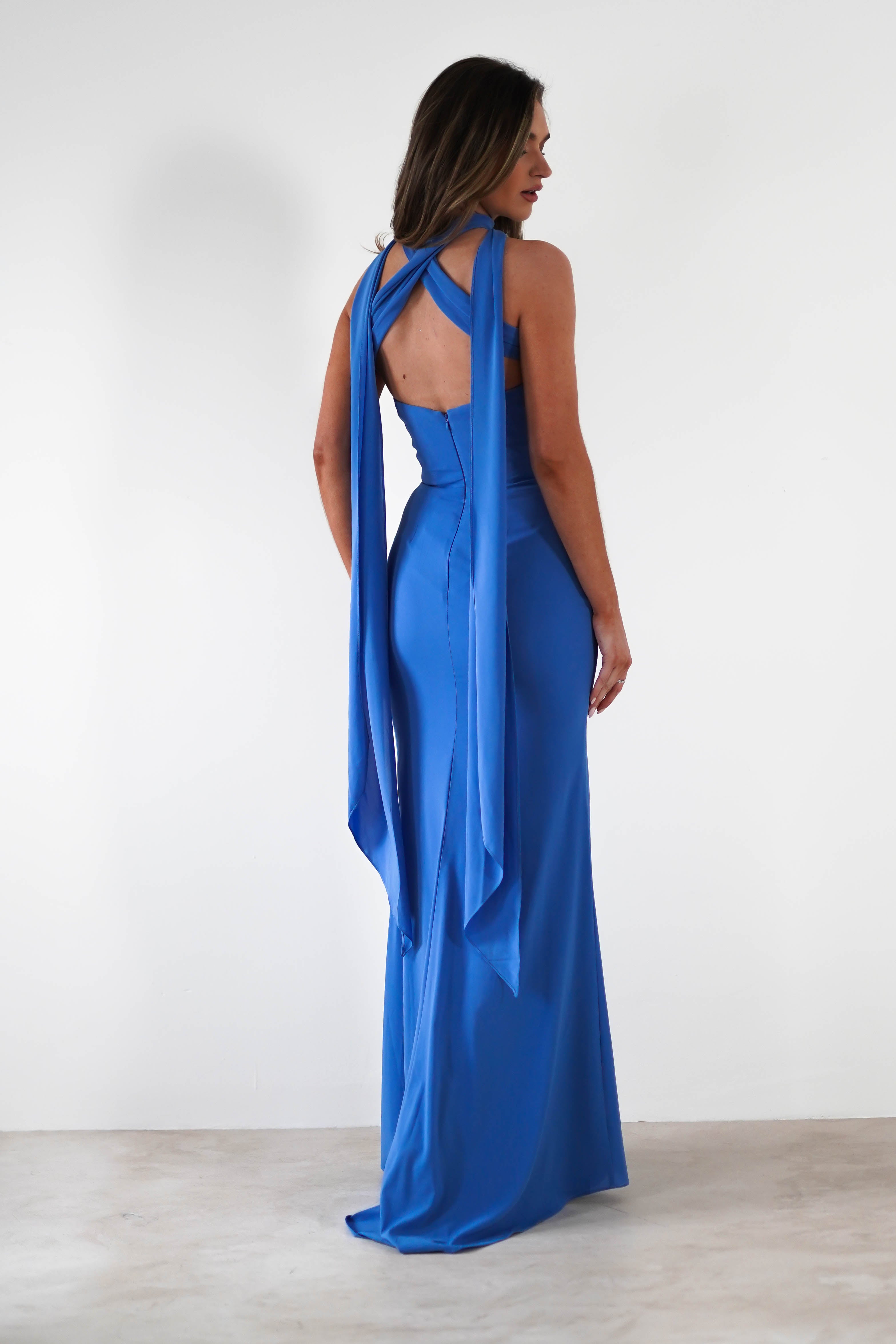 Lisa Multiway Chiffon Gown | Blue - Oh Hello Clothing
