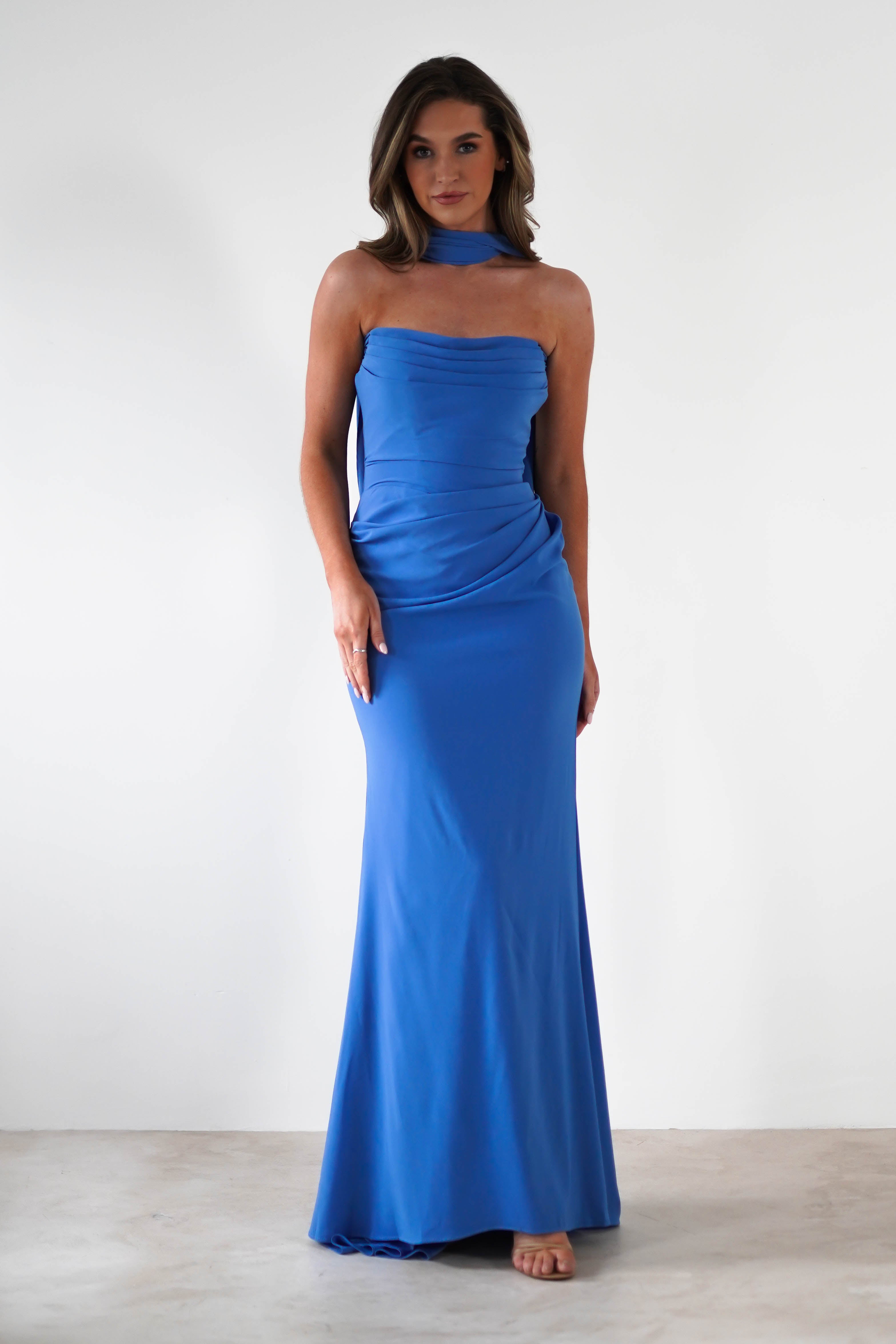 Lisa Multiway Chiffon Gown | Blue - Oh Hello Clothing