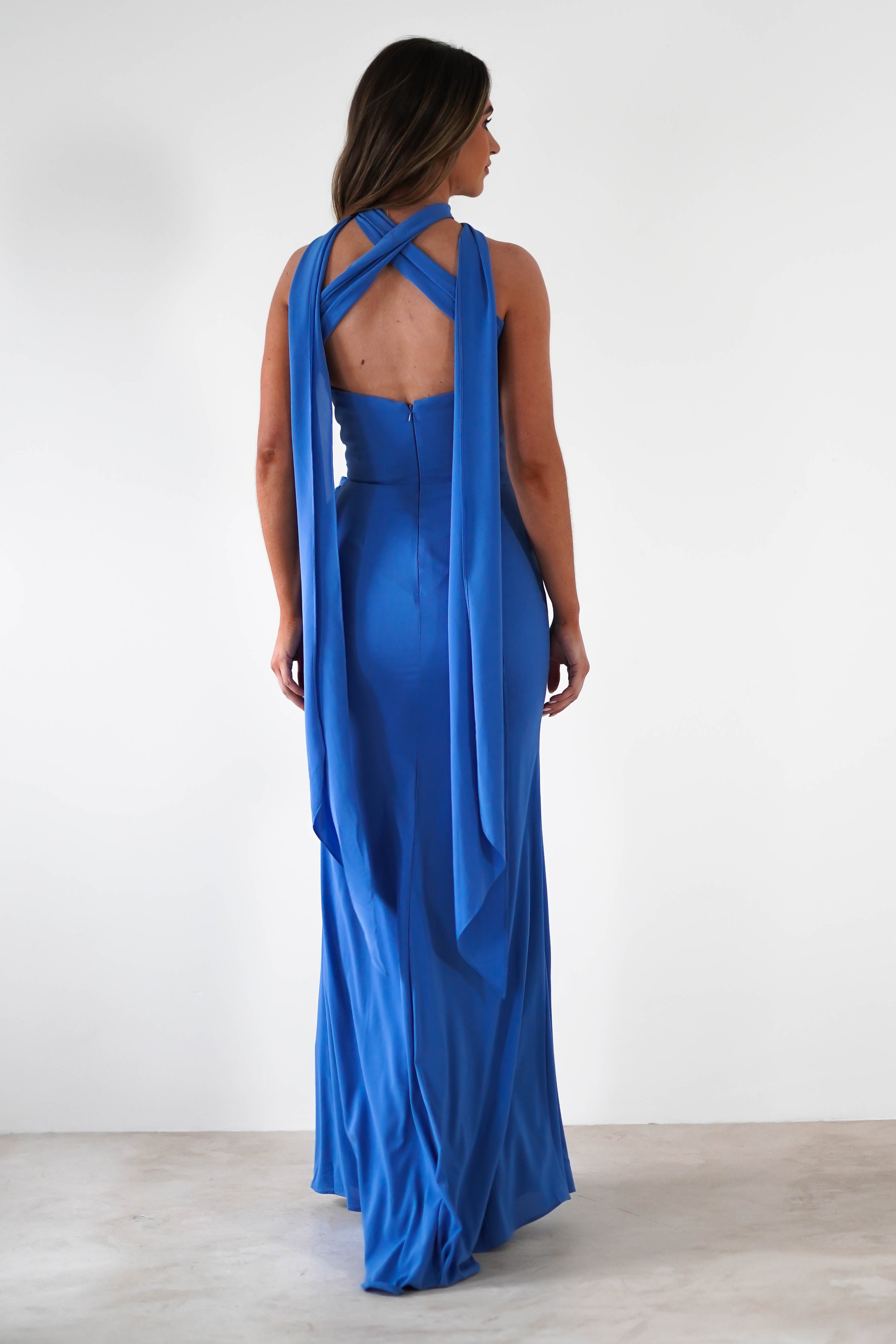 Lisa Multiway Chiffon Gown | Blue - Oh Hello Clothing